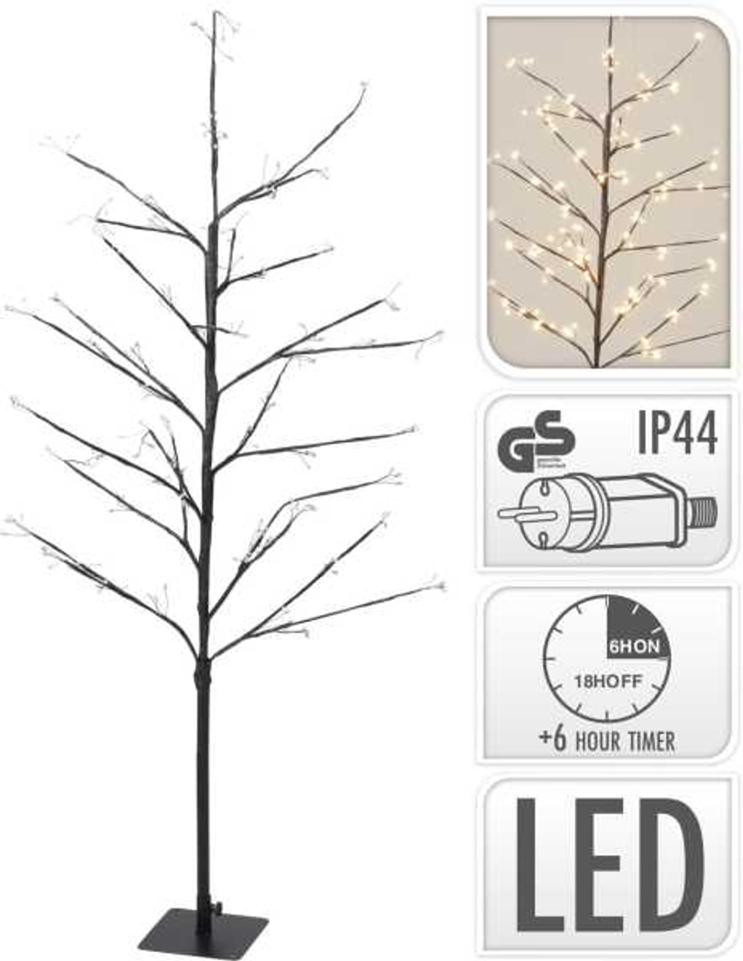 

Drzewko świecące 240 LED ciepłe białe 120cm wewnętrzne/zewnętrzne