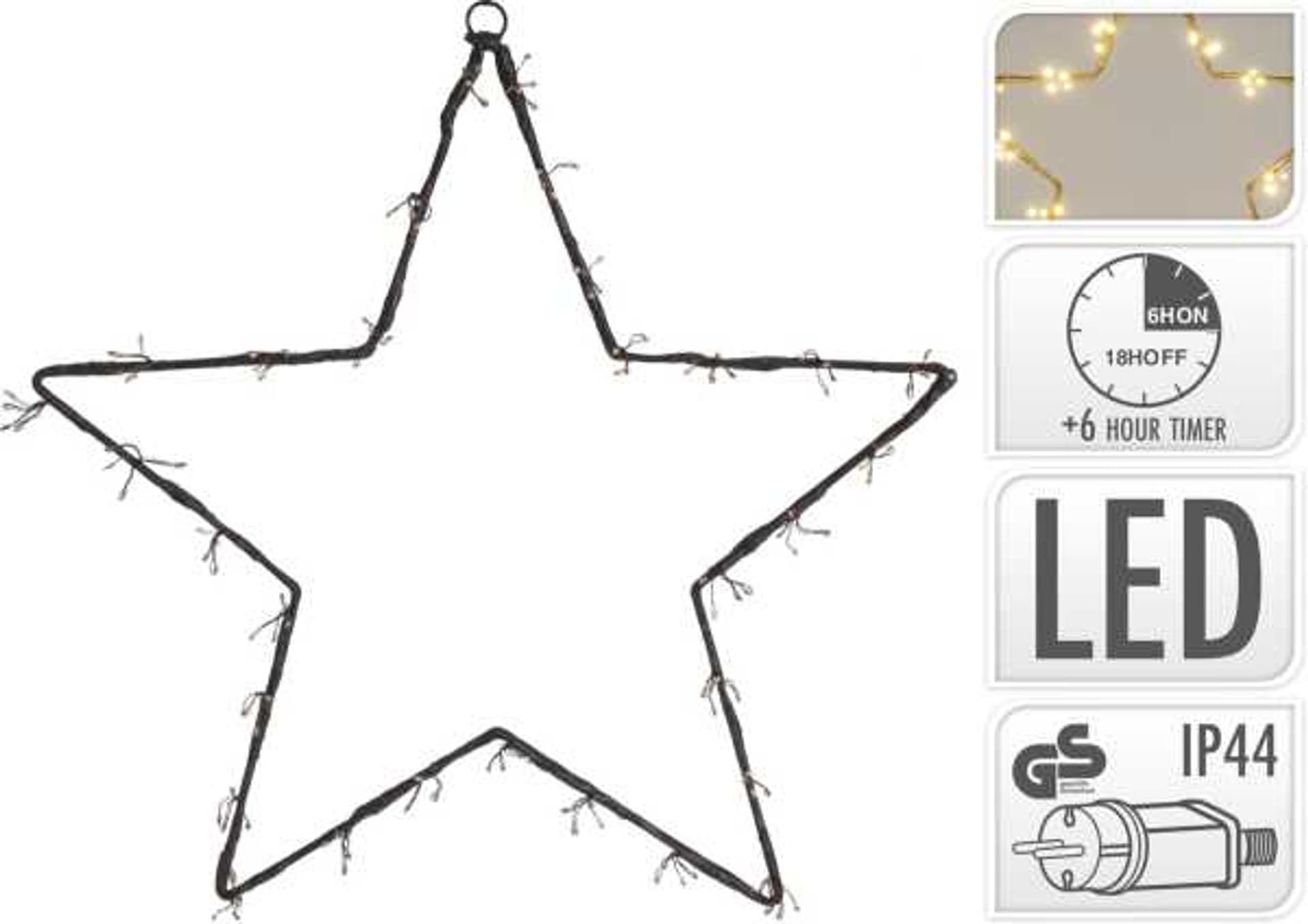 

Gwiazda świąteczna druciana 120LED brązowa 40cm zasilanie sieciowe