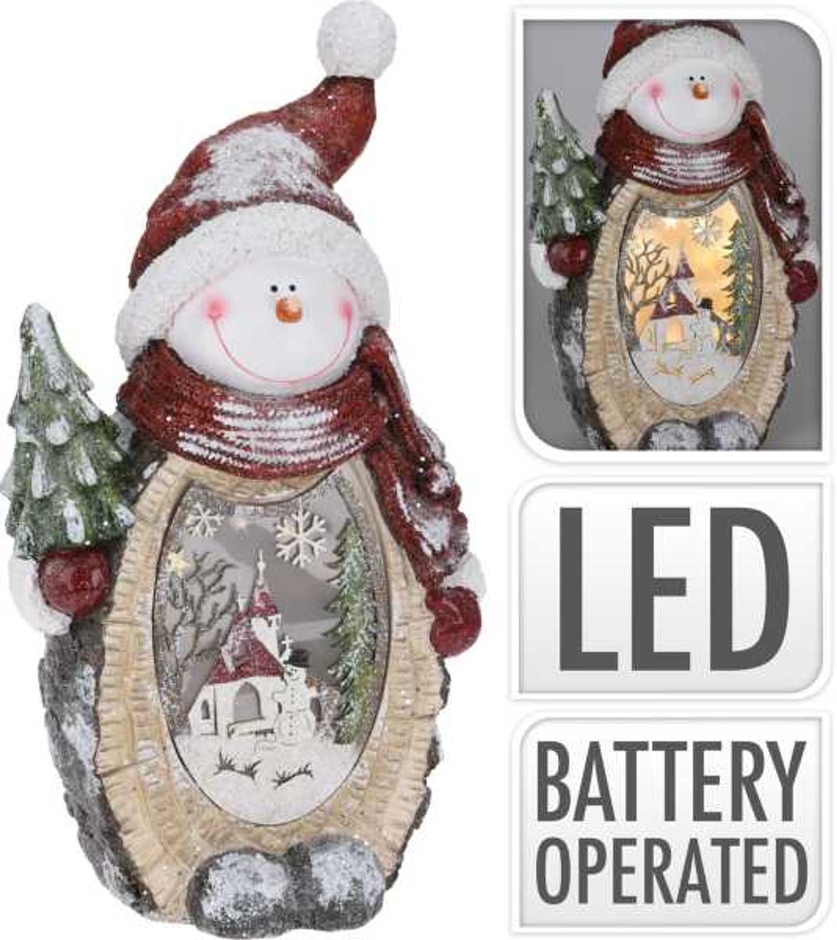 

Bałwan LED z obrazem świecąca figurka świąteczna 52 cm