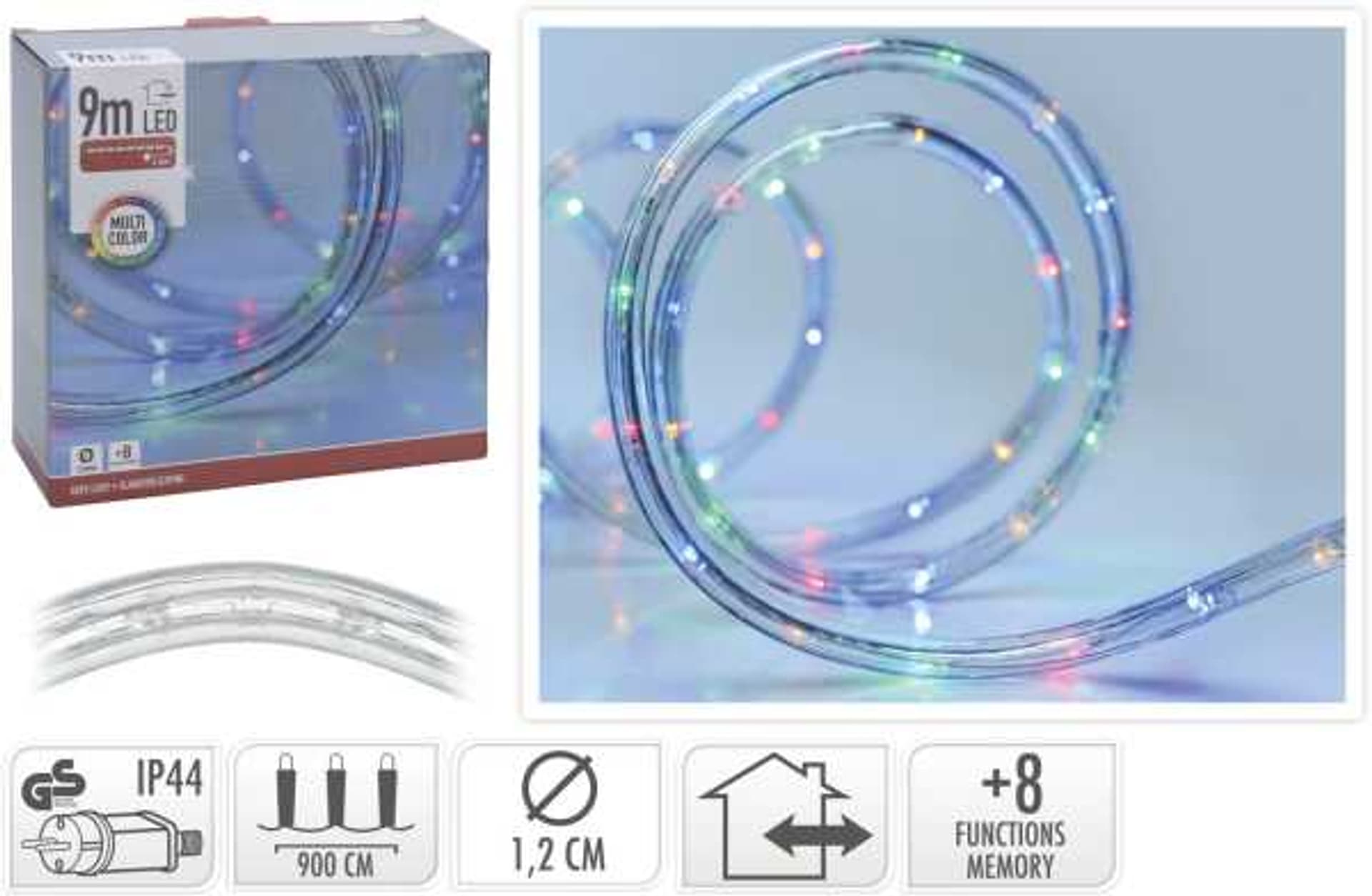 

Wąż świetlny 216LED 9 m kolorowy 8 funkcji