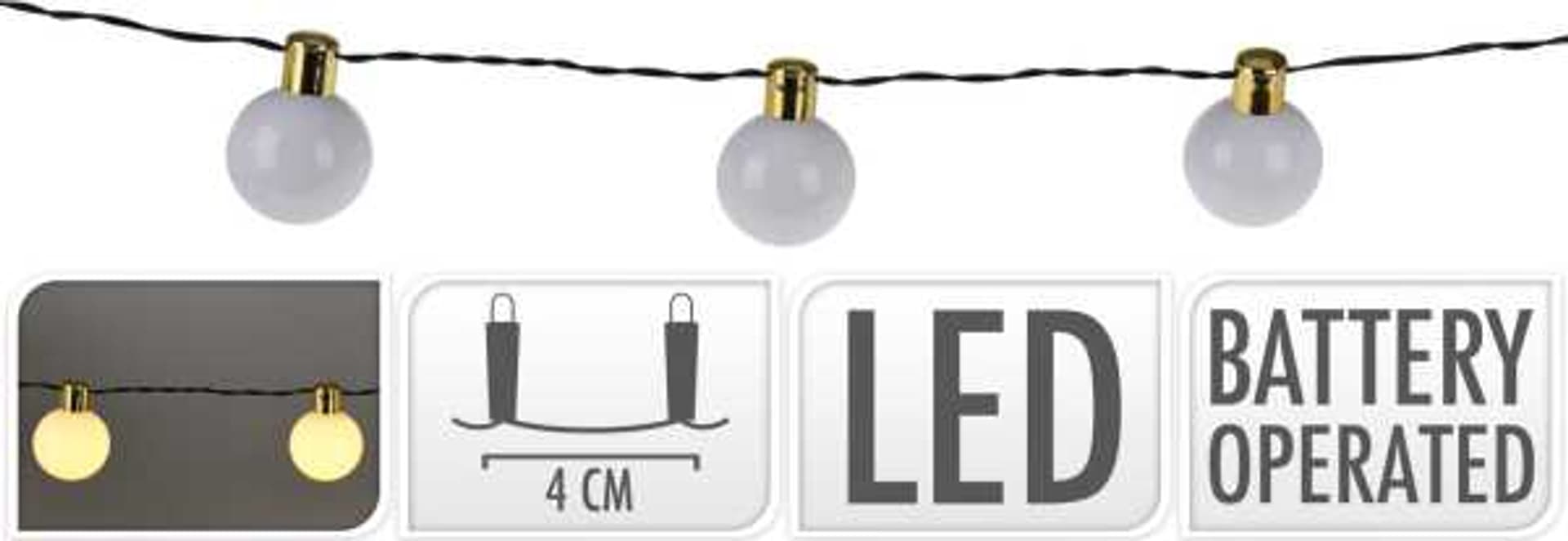 

Lampki kule 10 LED girlandy światełka 1,5m ciepła biel Timer IP20