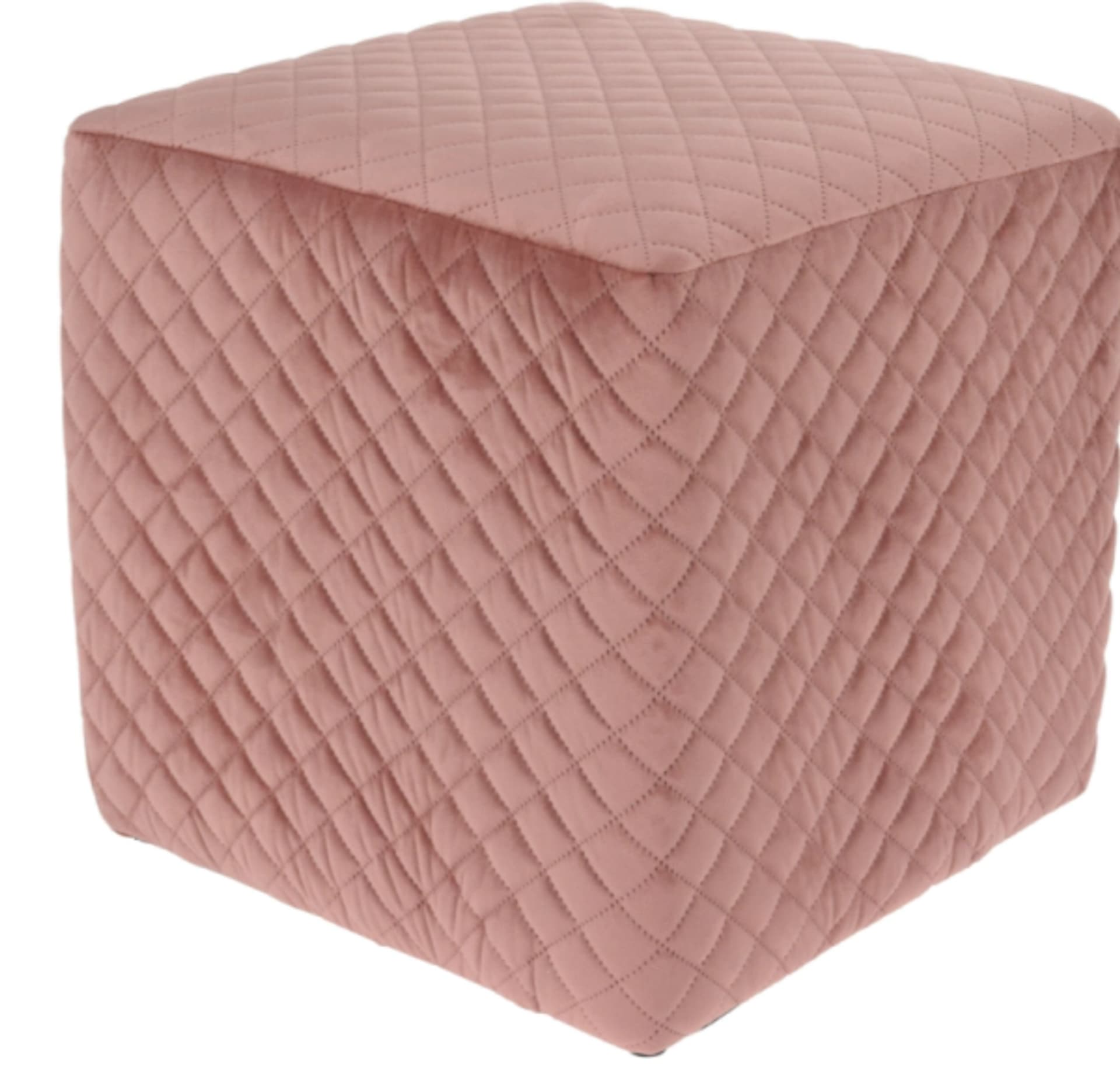

Pufa welurowa kostka siedzisko taboret brudny róż 32x32x34 cm pikowana