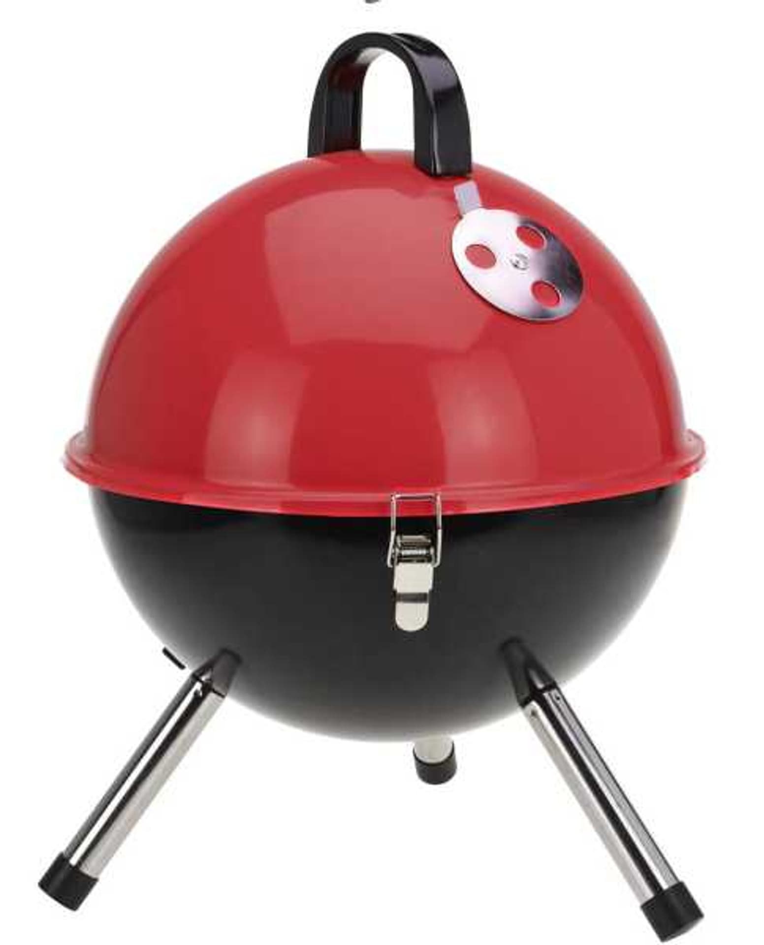 

Grill ogrodowy okrągły węglowy czerwono-czarny bbq 31 cm