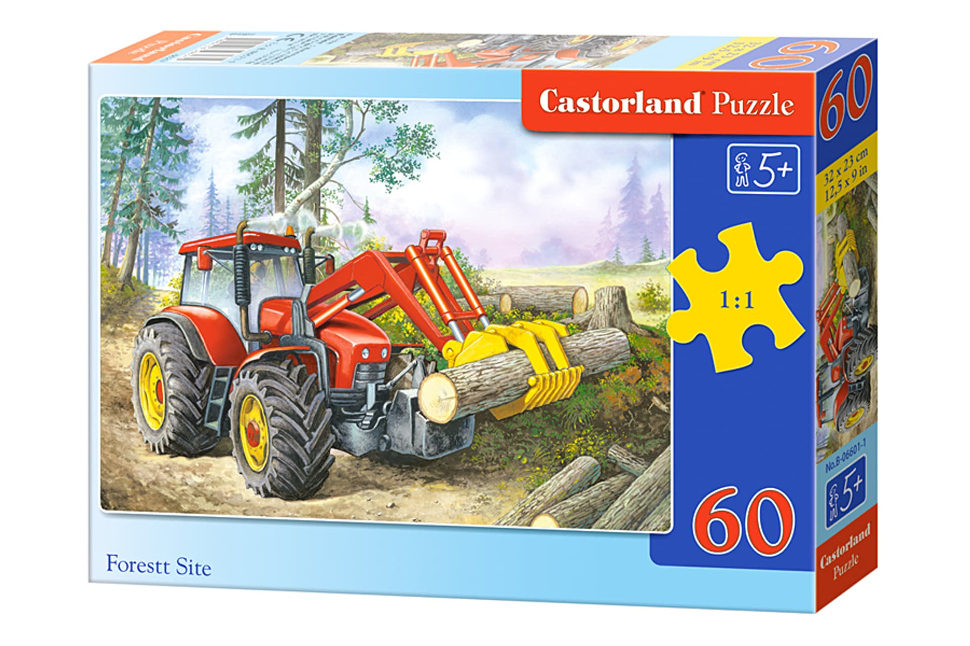 

CASTORLAND Puzzle 60 elementów Forest Site - Ciągnik z chwytakiem 5+
