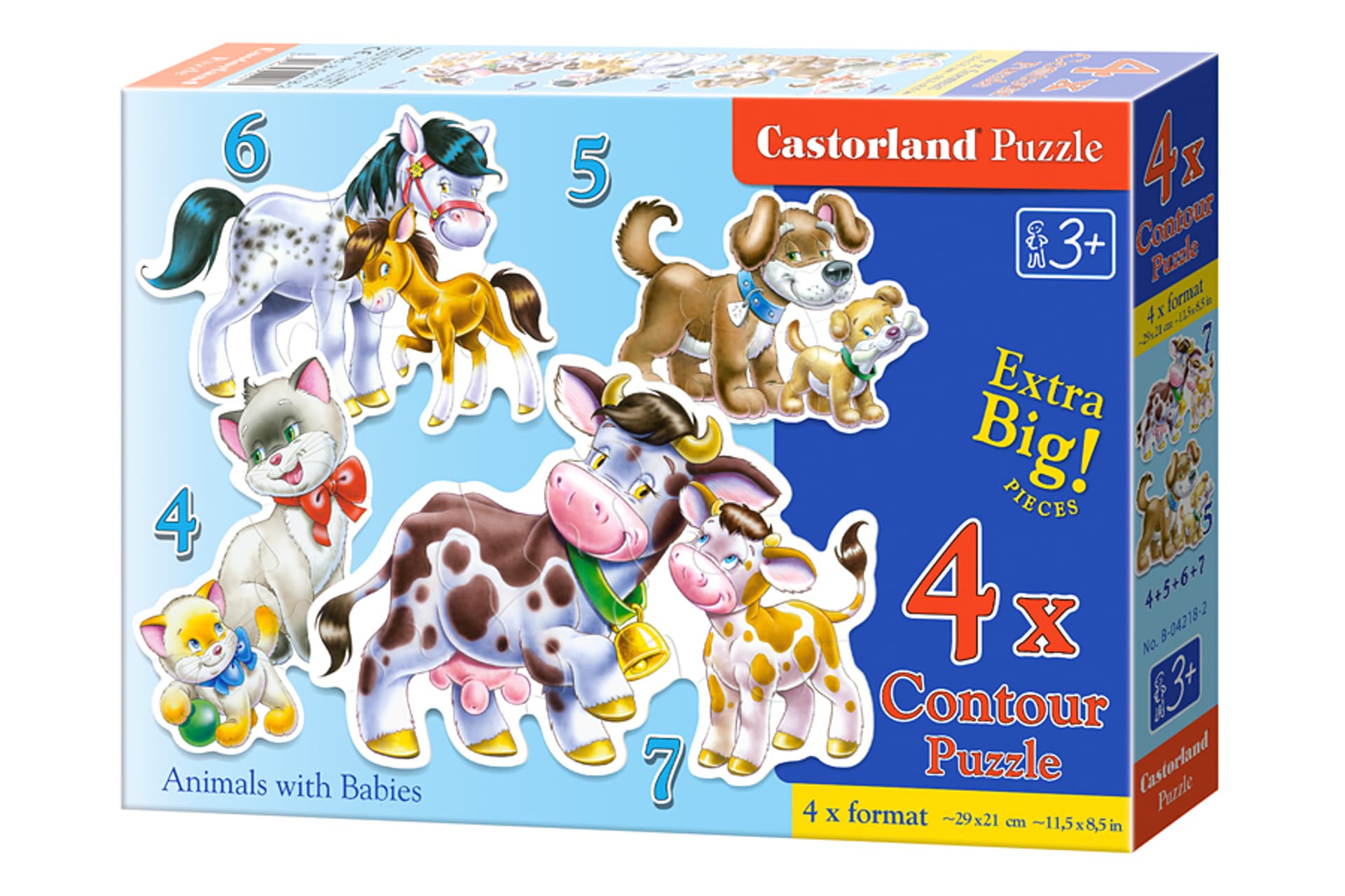 

CASTORLAND Puzzle 4w1 Animals with Babies - Zwierzęta z dziećmi