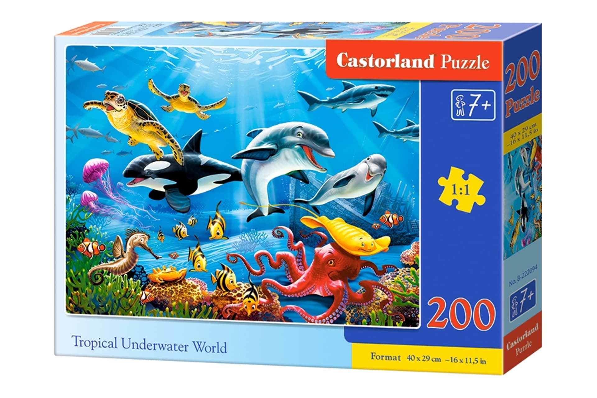 

CASTORLAND Puzzle 200 elementów Tropical Underwater World - Tropikalny Podwodny Świat 7+