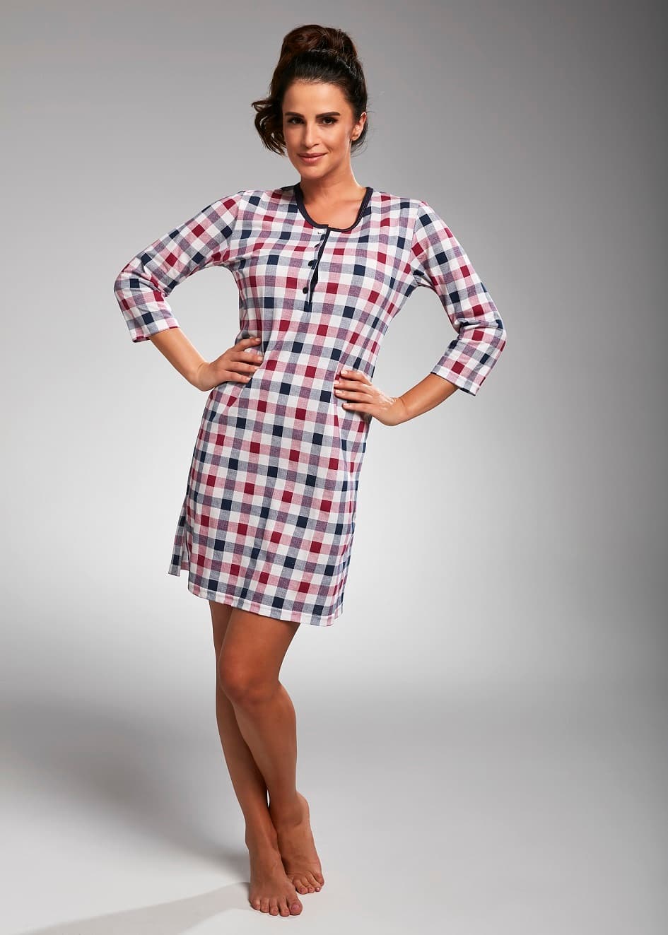 

KOSZULKA CORNETTE PD-651/183 (kolor granat - róż, rozmiar L)