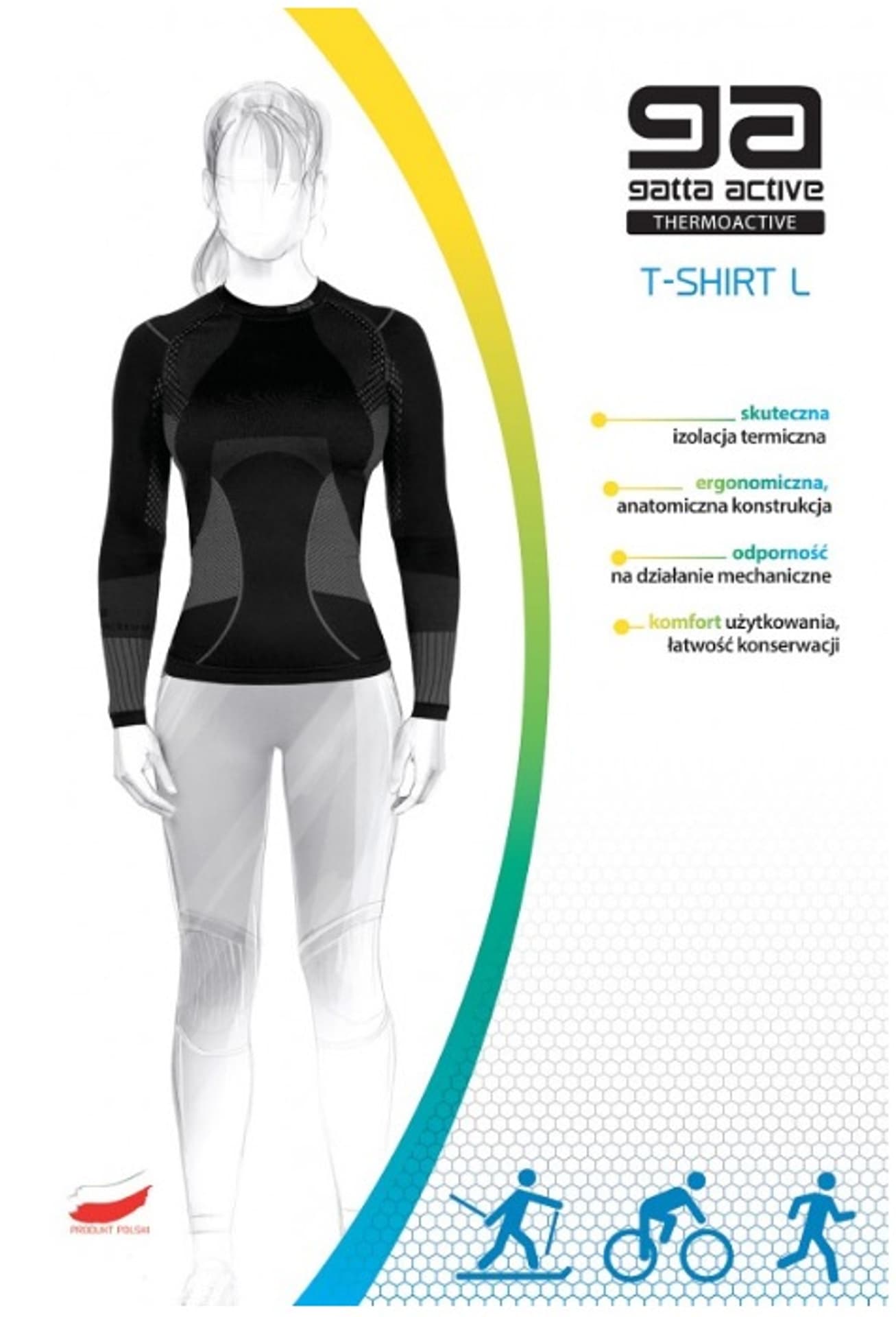 

KOSZULKA GATTA WOMEN THERMOACTIVE AMA (kolor black-grey, rozmiar M)