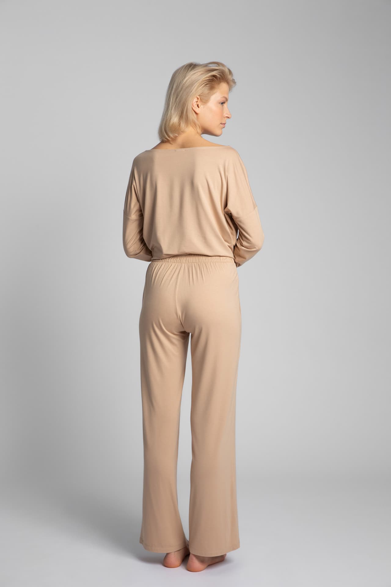 

LA028 Spodnie Do Spania Z Szerokimi Nogawkami - cappuccino (kolor Cappucino, rozmiar XXL)