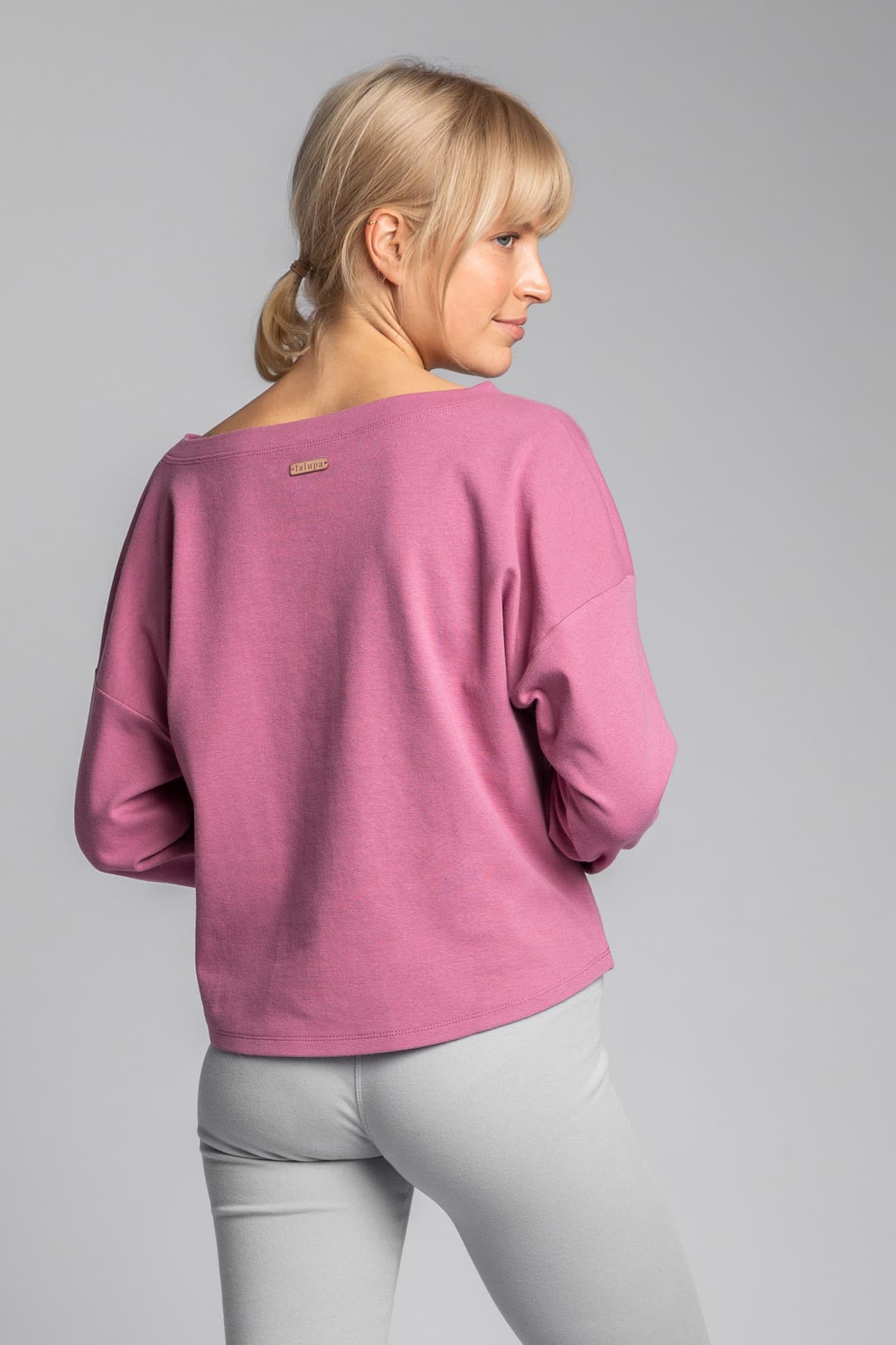 

LA037 Bawełniana bluza z dzianiny prążkowanej - wrzosowy (kolor wrzos, rozmiar L/XL)