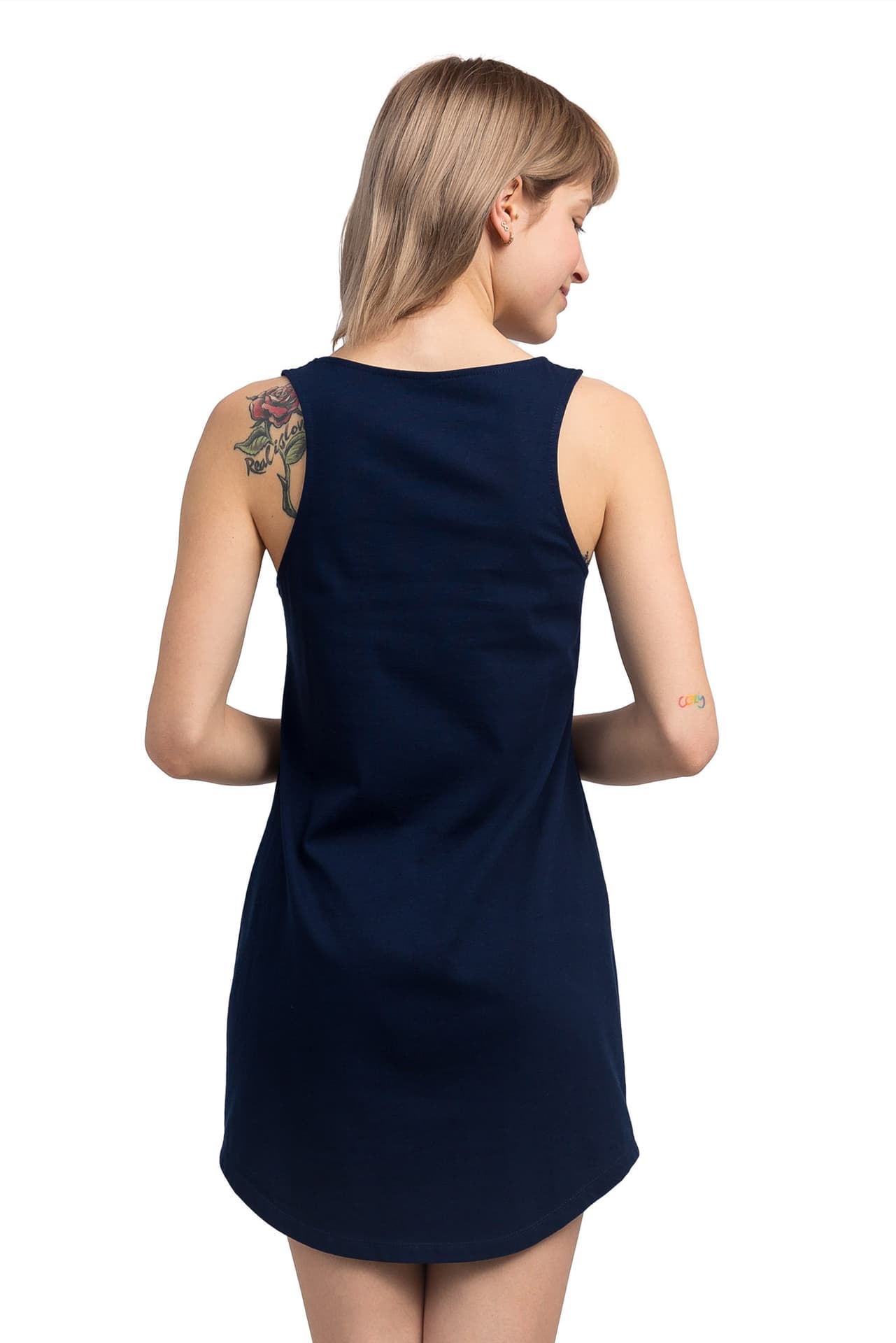 

LA050 Bawełniana koszulka nocna - granatowa (kolor granat, rozmiar XXL)