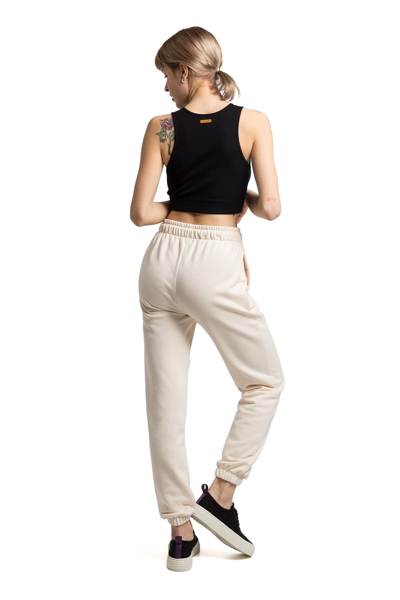 

LA053 Spodnie typu Joggers - waniliowe (kolor ecru, rozmiar XL)