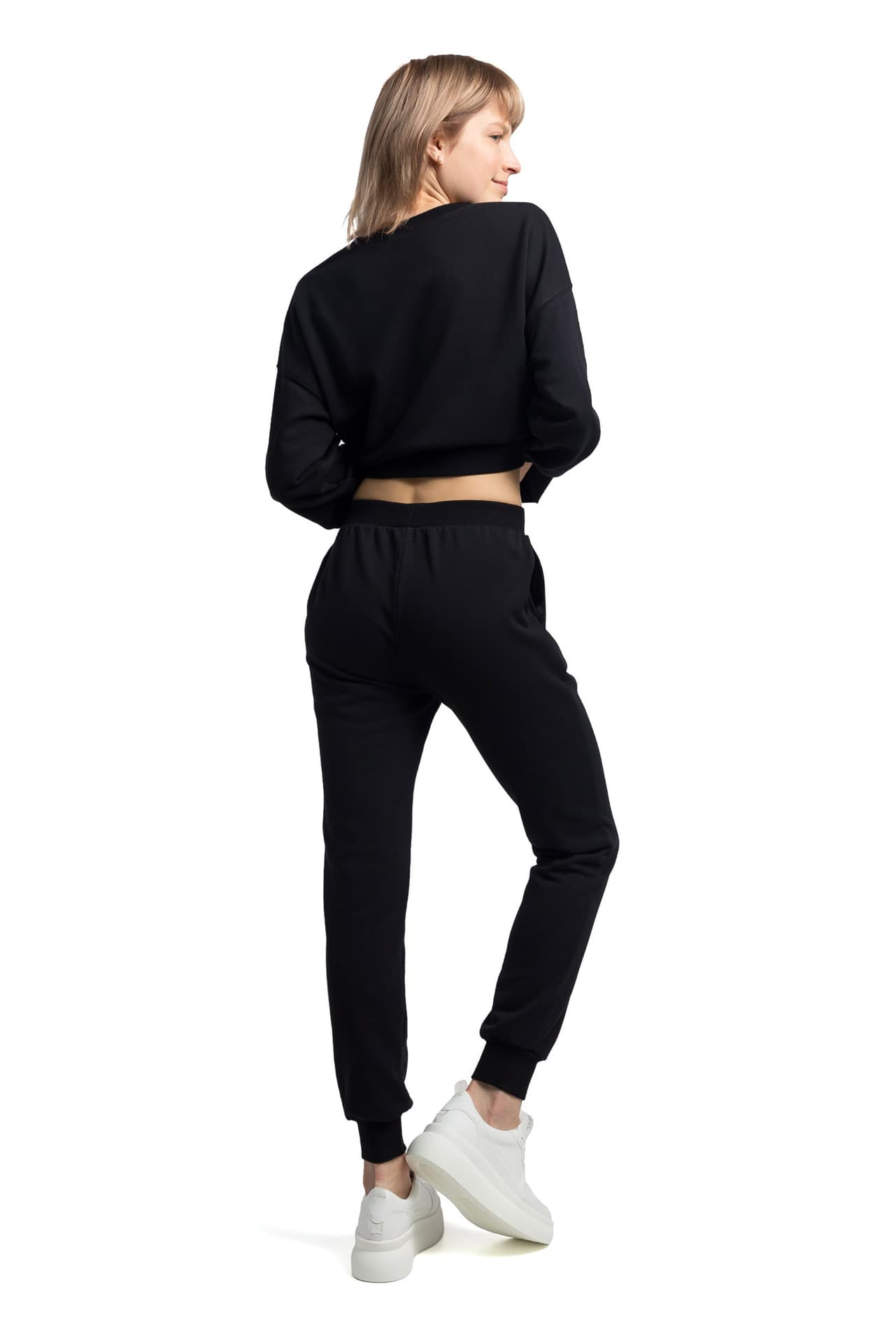 

LA055 Spodnie typu Joggers ze ściągaczem - czarne (kolor czarny, rozmiar XL)