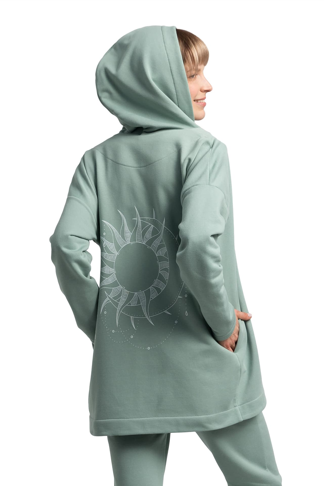 

LA058 Bluza bez zapięcia z kapturem - miętowa (kolor Miętowy, rozmiar M)