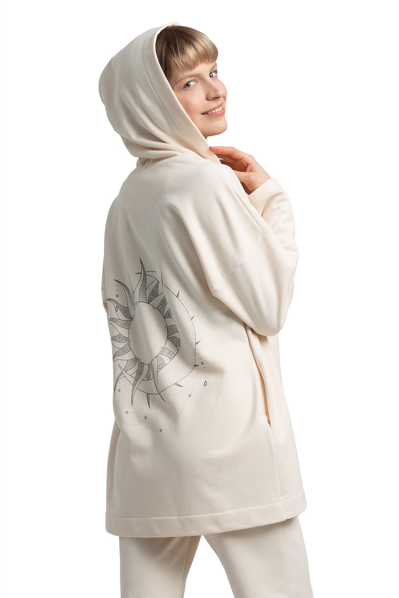 

LA058 Bluza bez zapięcia z kapturem - waniliowa (kolor ecru, rozmiar XL)