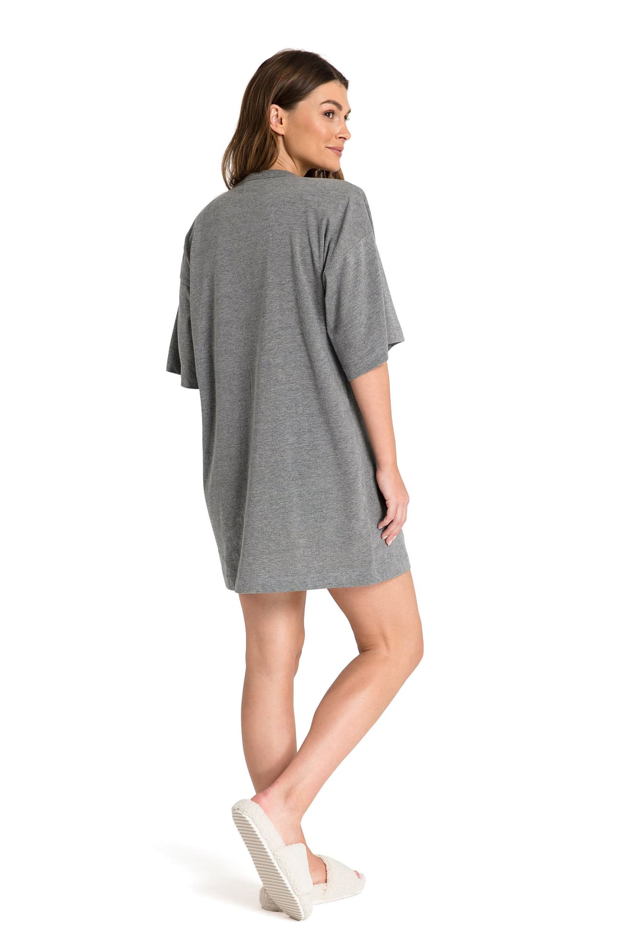 

LA068 Bawełniana koszulka nocna - szara (kolor szary, rozmiar 2XL/3XL)