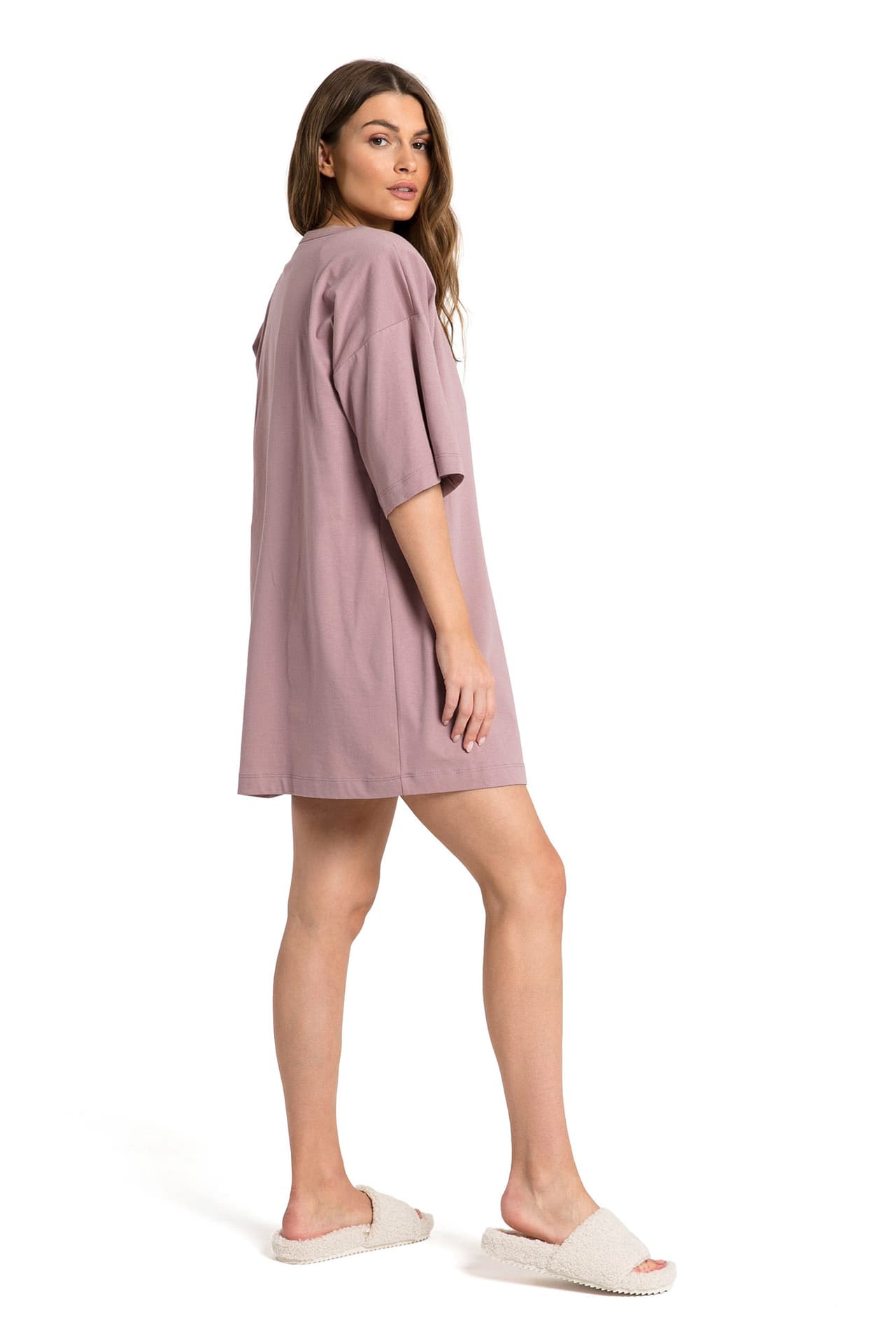 

LA068 Bawełniana koszulka nocna - wrzosowa (kolor wrzos, rozmiar L/XL)
