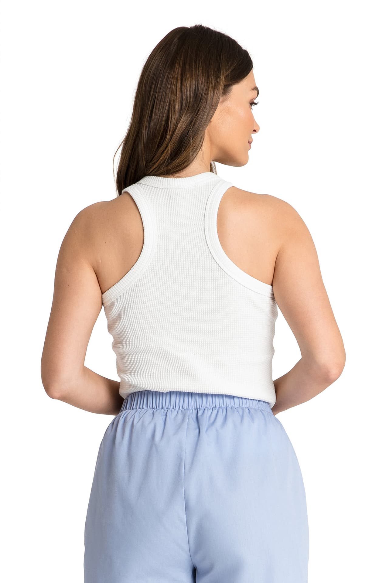 

LA077 Bokserka z dzianiny wafelek - biała (kolor biały, rozmiar XXL)