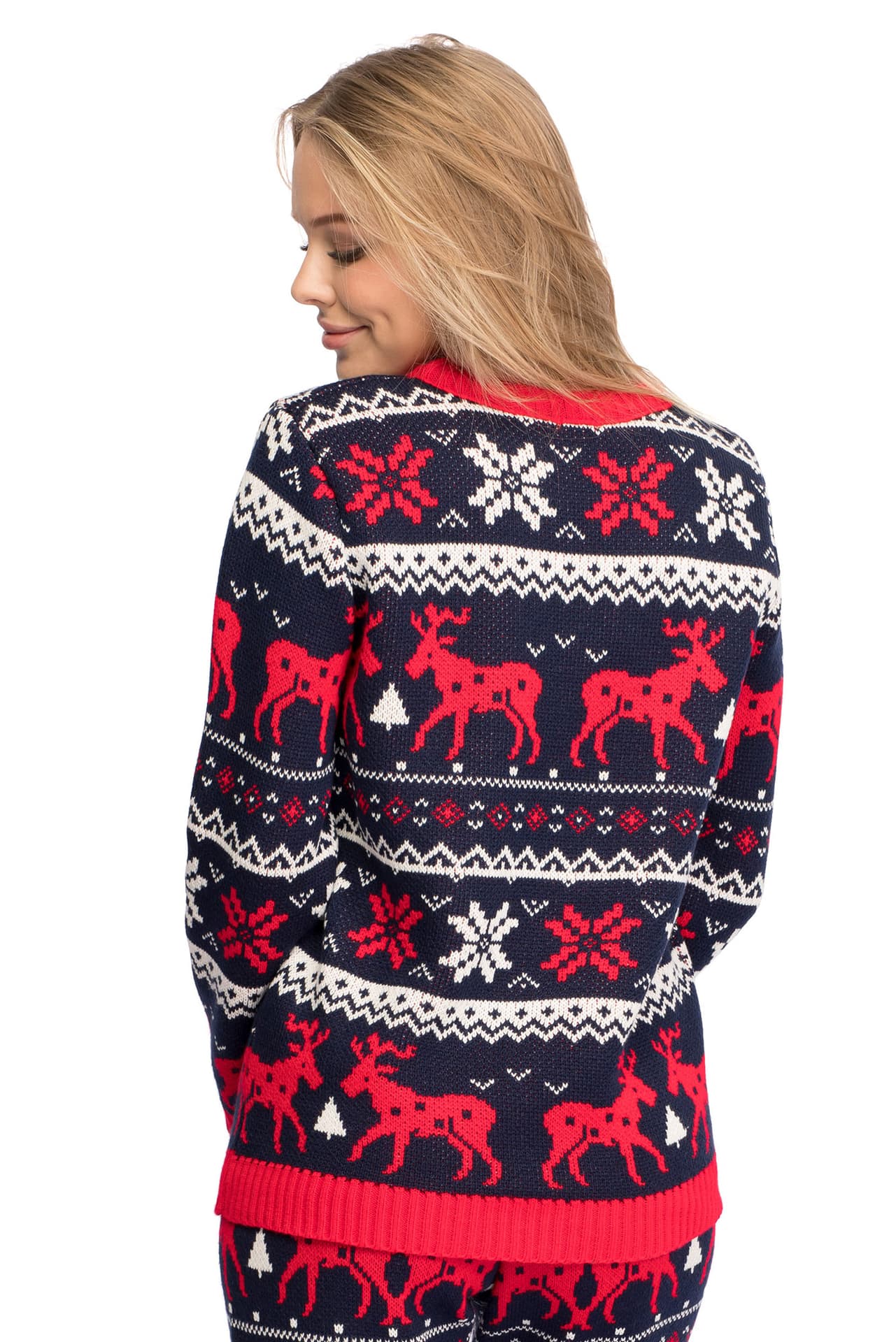 

LA091 Sweter w renifery - granatowy (kolor granat, rozmiar uniwersalny)