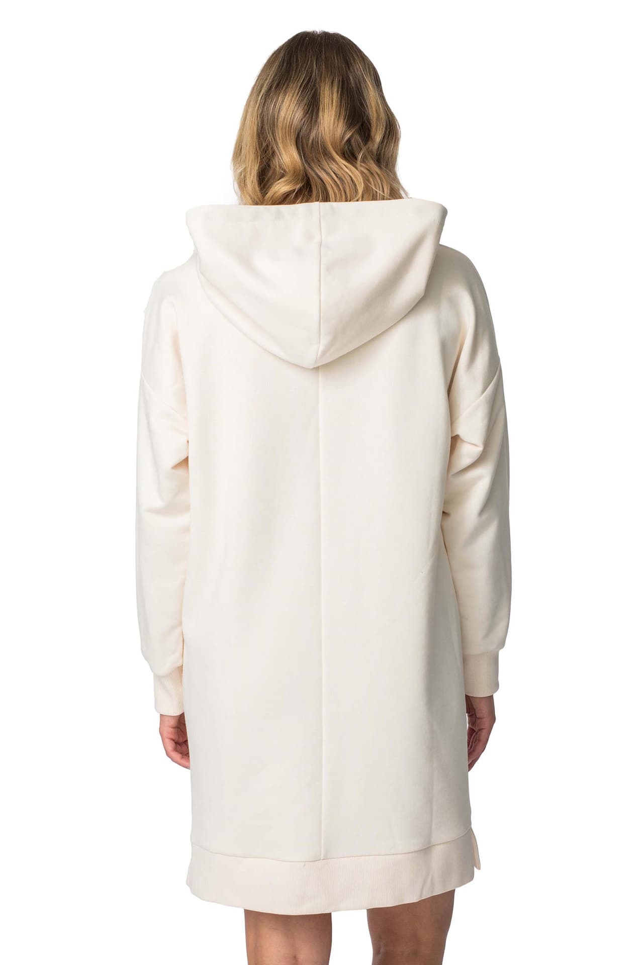 

LA113 Sukienka z kapturem i kieszenią kangurek - waniliowa (kolor wanilia, rozmiar 2XL/3XL)