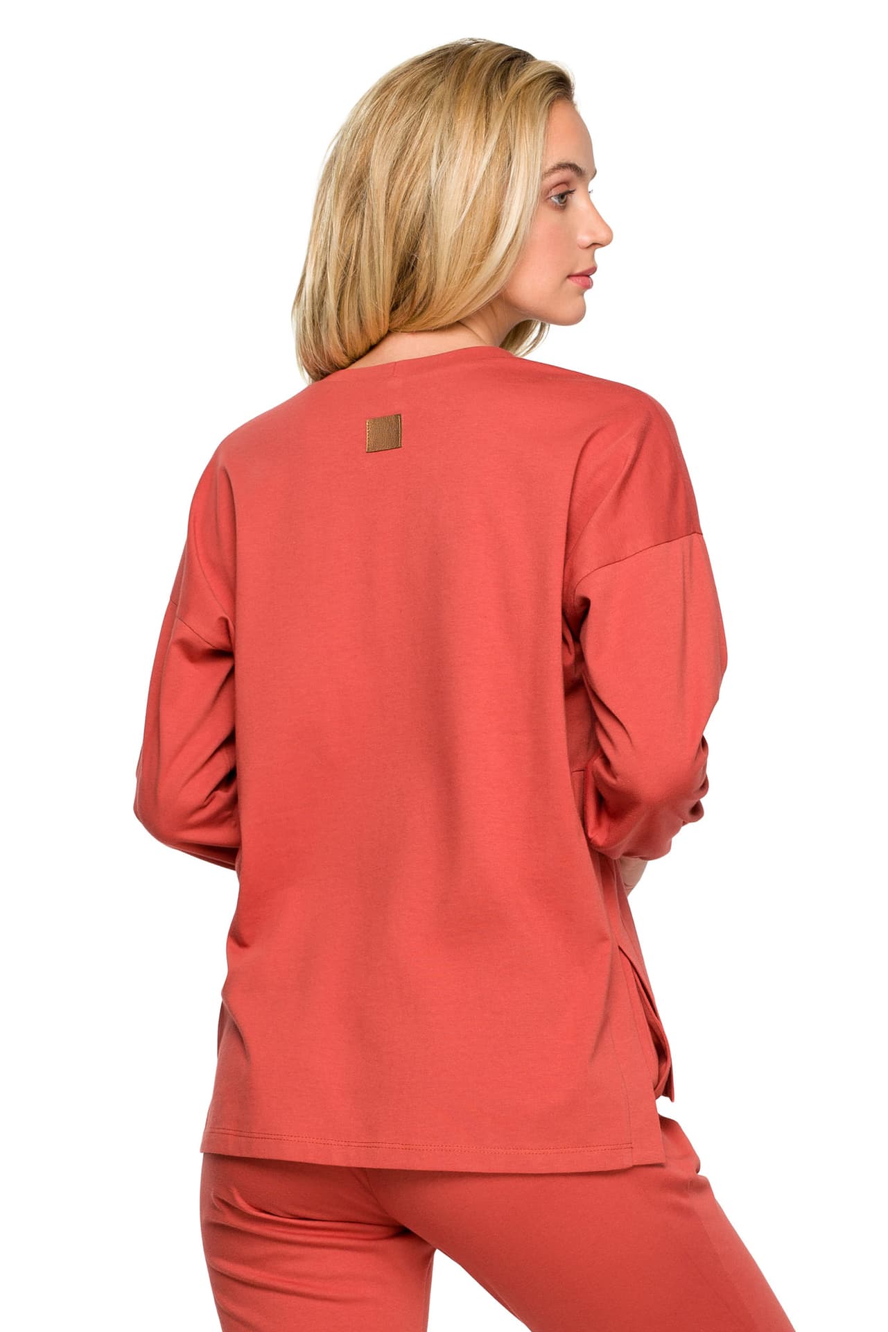 

LA122 Bluzka do spania z długimi rękawami - karminowa (kolor karminowy, rozmiar 2XL/3XL)