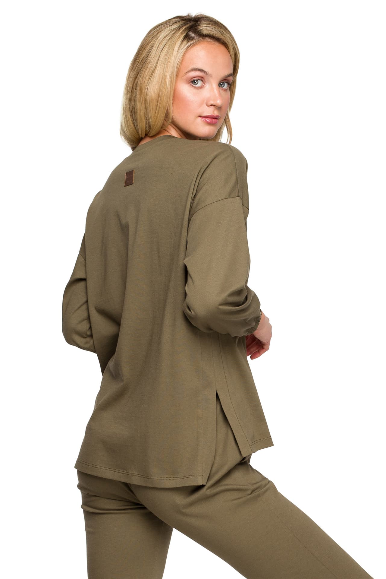 

LA122 Bluzka do spania z długimi rękawami - khaki (kolor khaki, rozmiar S/M)