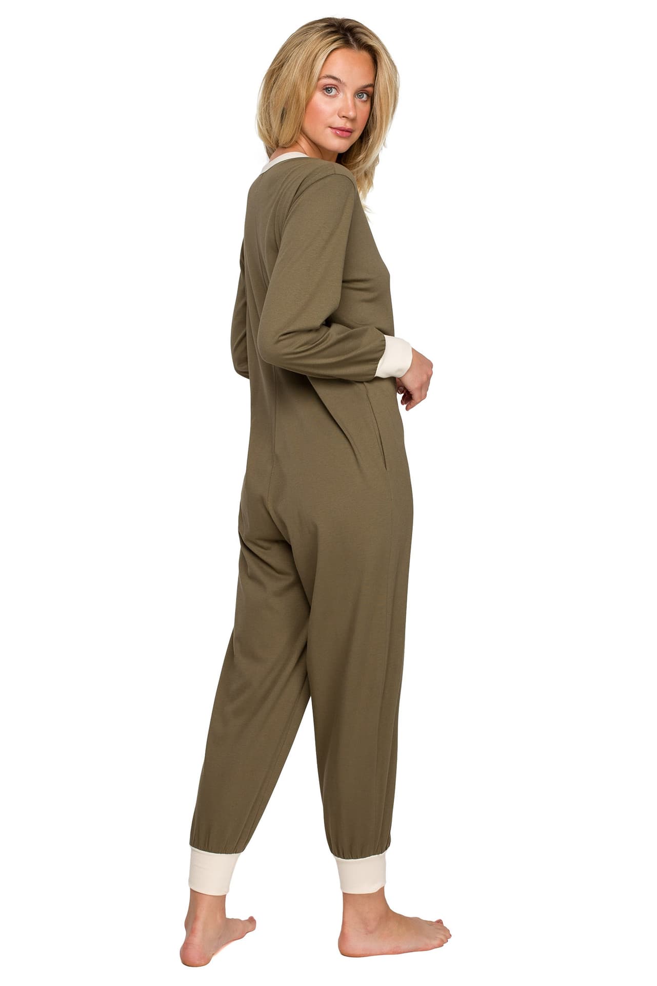 

LA124 Kombinezon długi do spania - khaki (kolor khaki, rozmiar L)