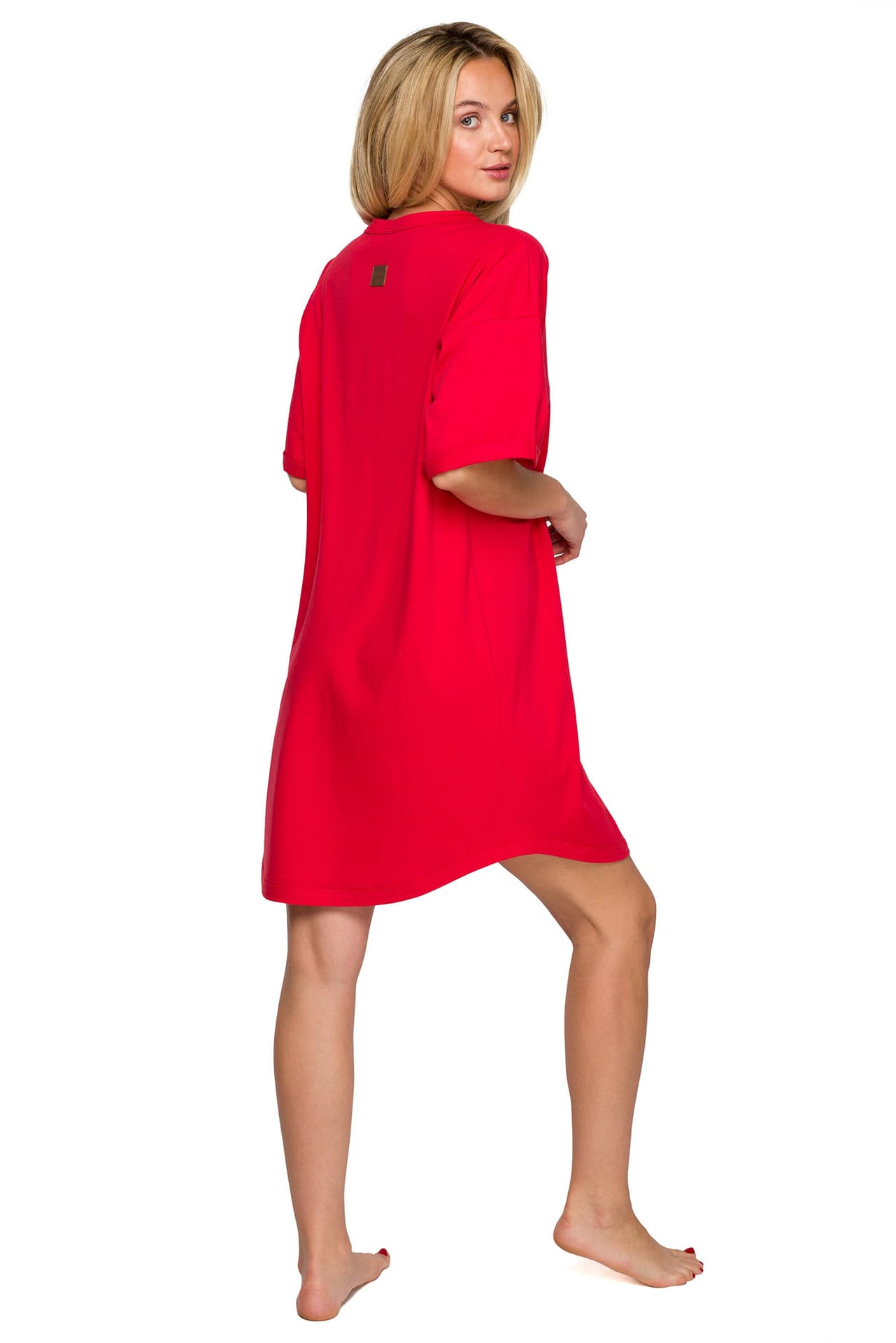 

LA125 Koszulka do spania z dekoltem w serek - czerwona (kolor czerwony, rozmiar 2XL/3XL)