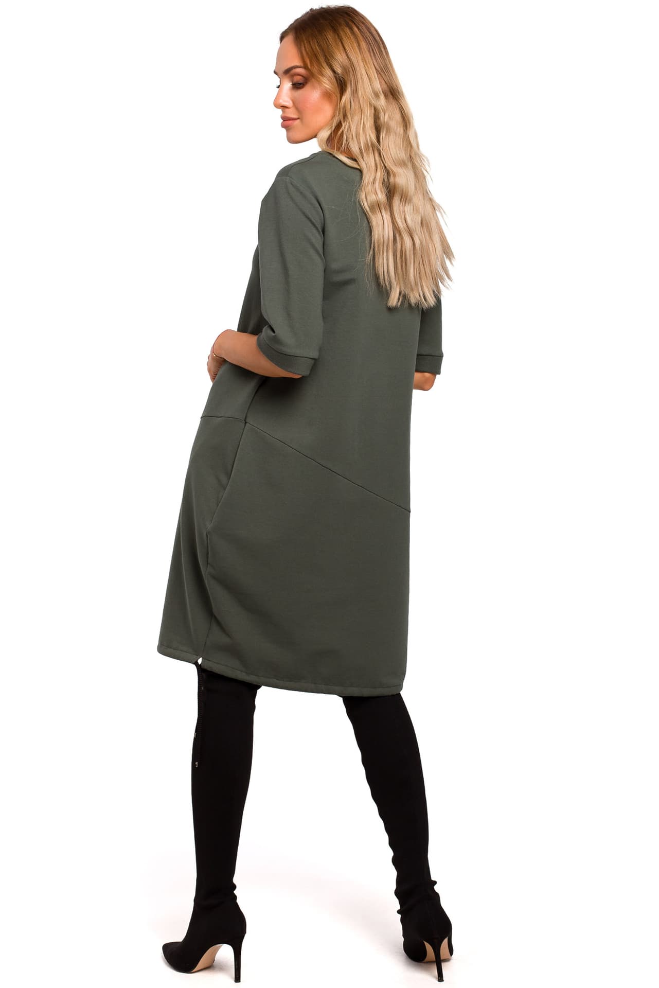 

M451 Sukienka bombka - militarna zieleń (kolor khaki, rozmiar M)
