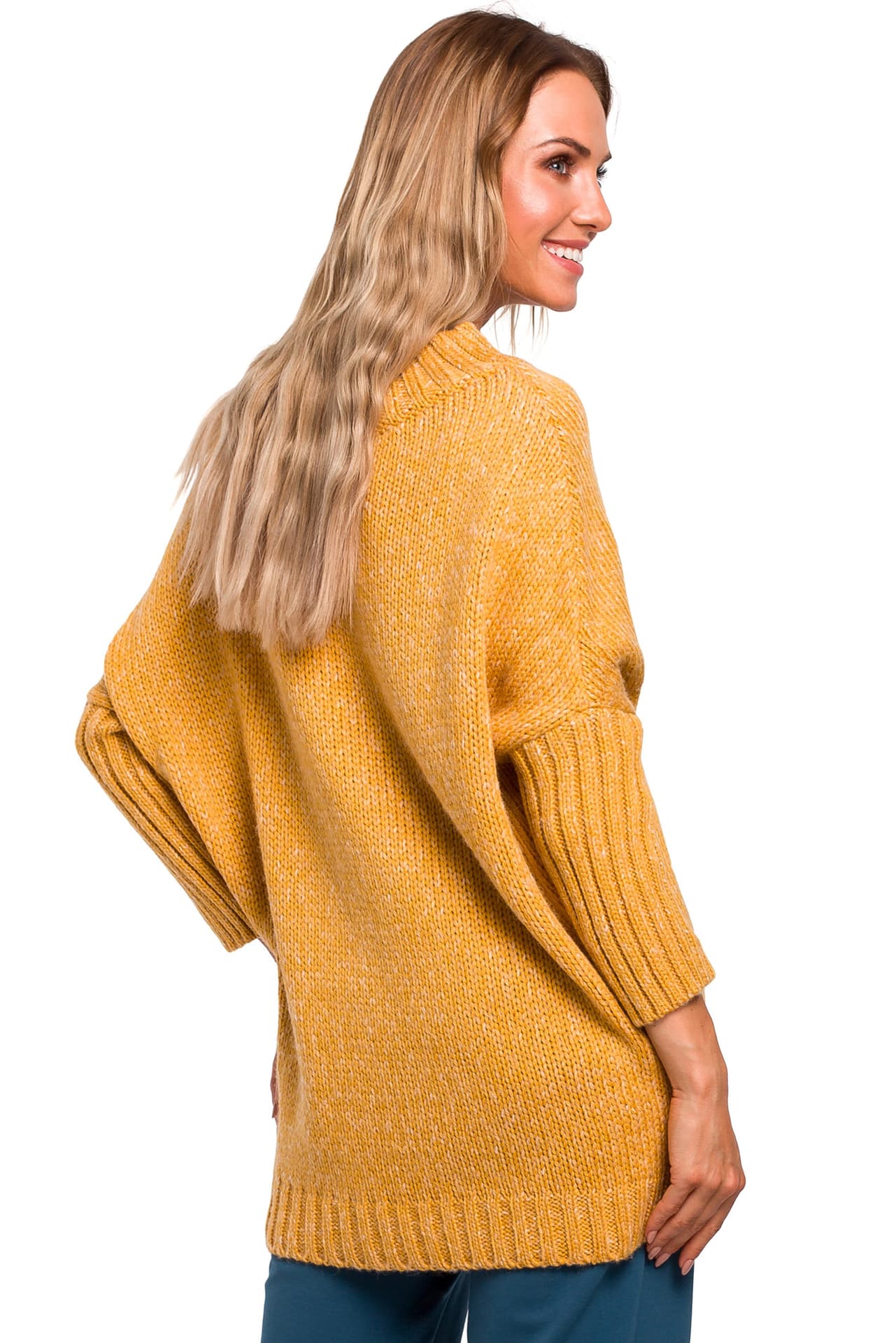 

M470 Sweter półgolf melanż - miodowy (kolor miodowy, rozmiar S/M)