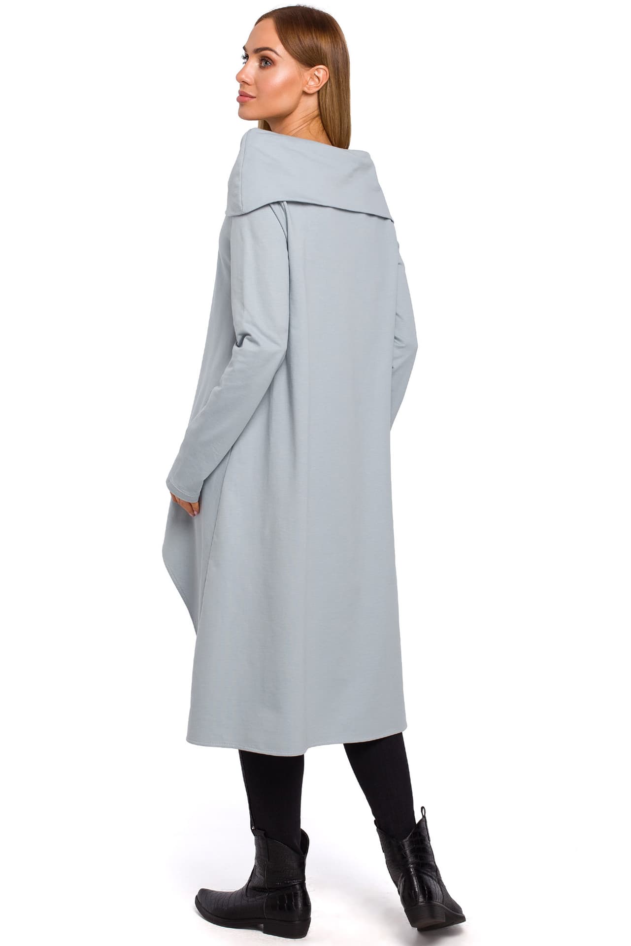 

M477 Tunika z szerokim kołnierzem - gołębia (kolor jasny szary, rozmiar 2XL/3XL)