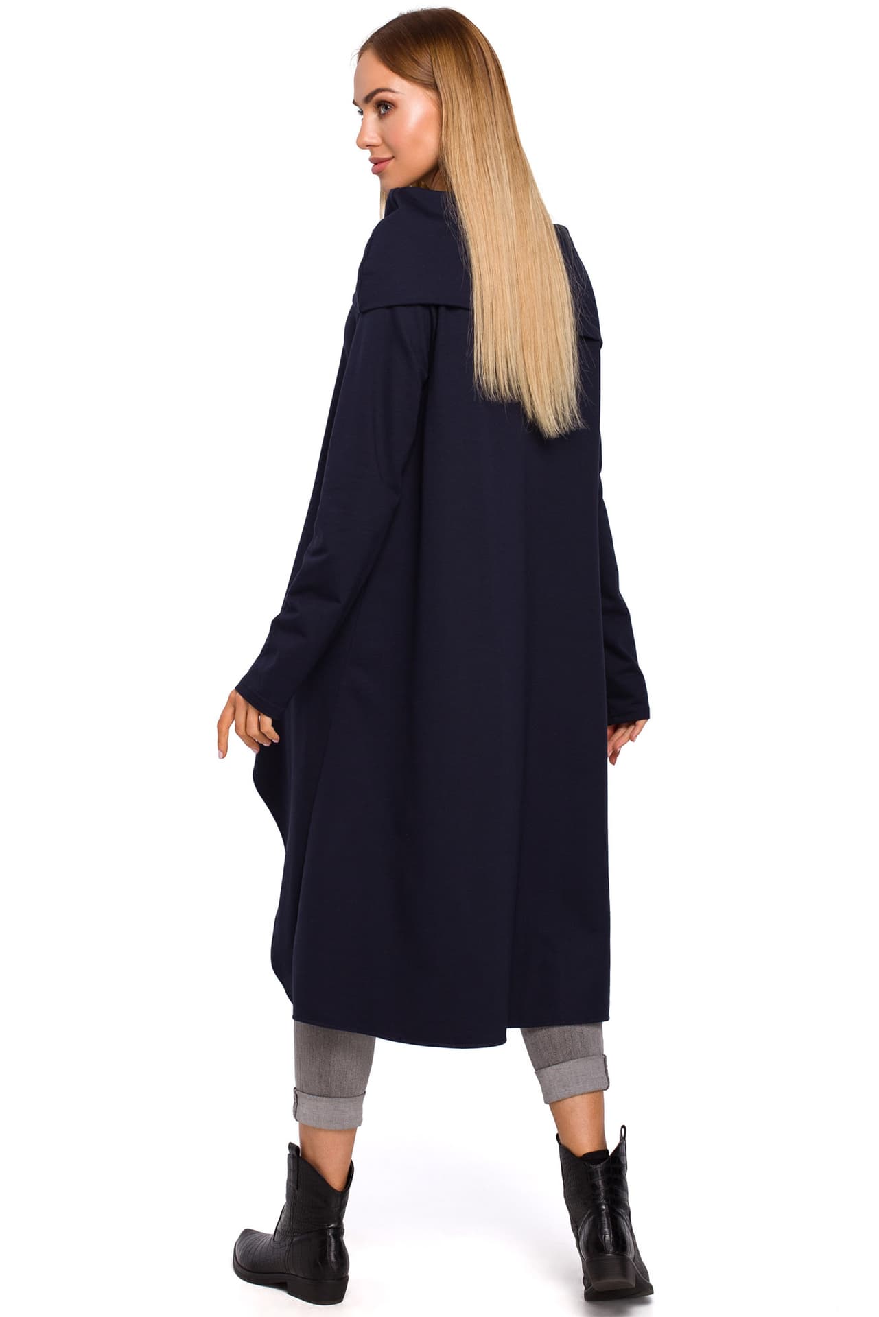 

M477 Tunika z szerokim kołnierzem - granat (kolor granat, rozmiar 2XL/3XL)