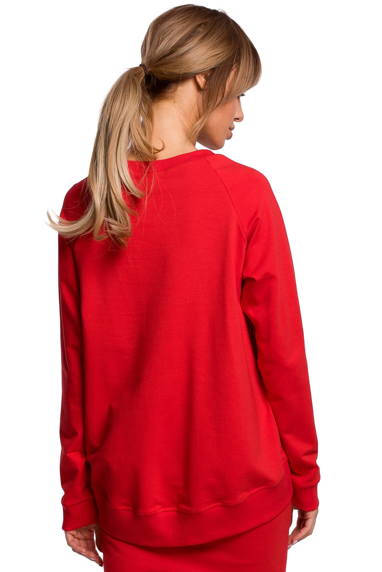 

M492 Bluza z klamerkami i lampasami na przodzie - czerwona (kolor czerwony, rozmiar XL)