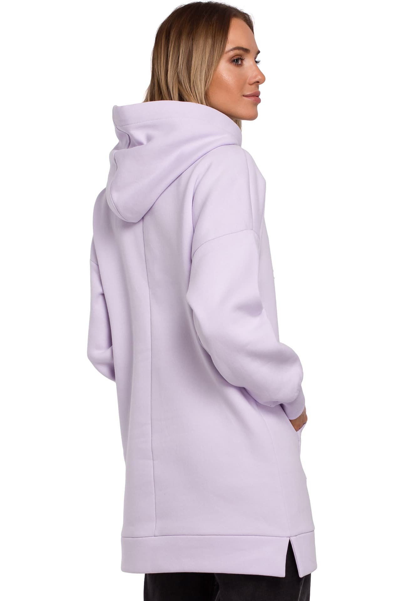 

M534 Bluza oversize z kieszenią kangurek - liliowa (kolor lila, rozmiar L/XL)