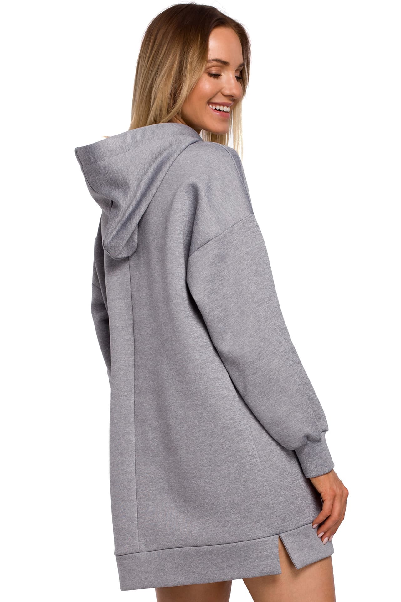 

M534 Bluza oversize z kieszenią kangurek - stalowa (kolor stalowy, rozmiar S/M)