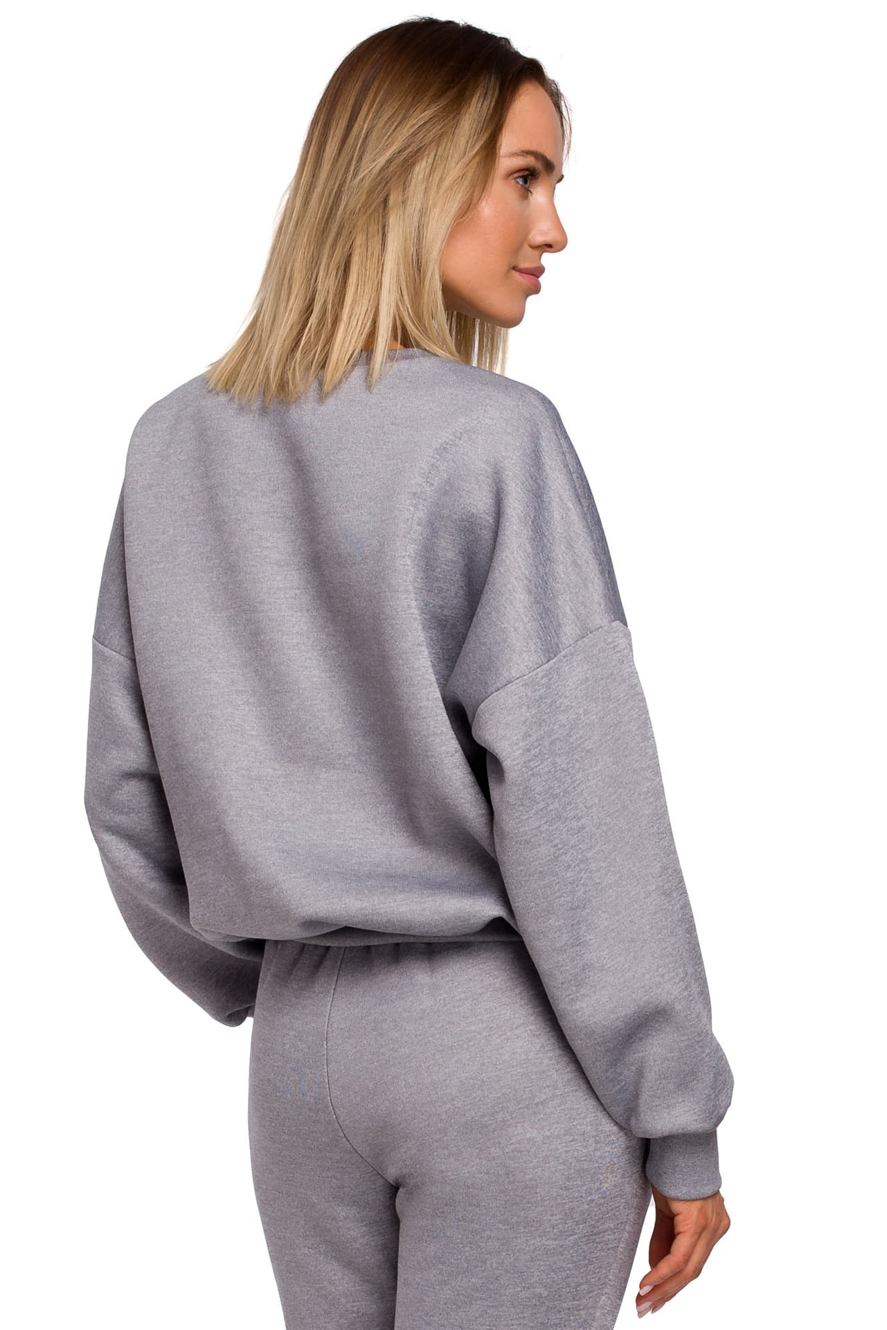 

M536 Bluza szeroka z haftem - stalowa (kolor stalowy, rozmiar 2XL/3XL)