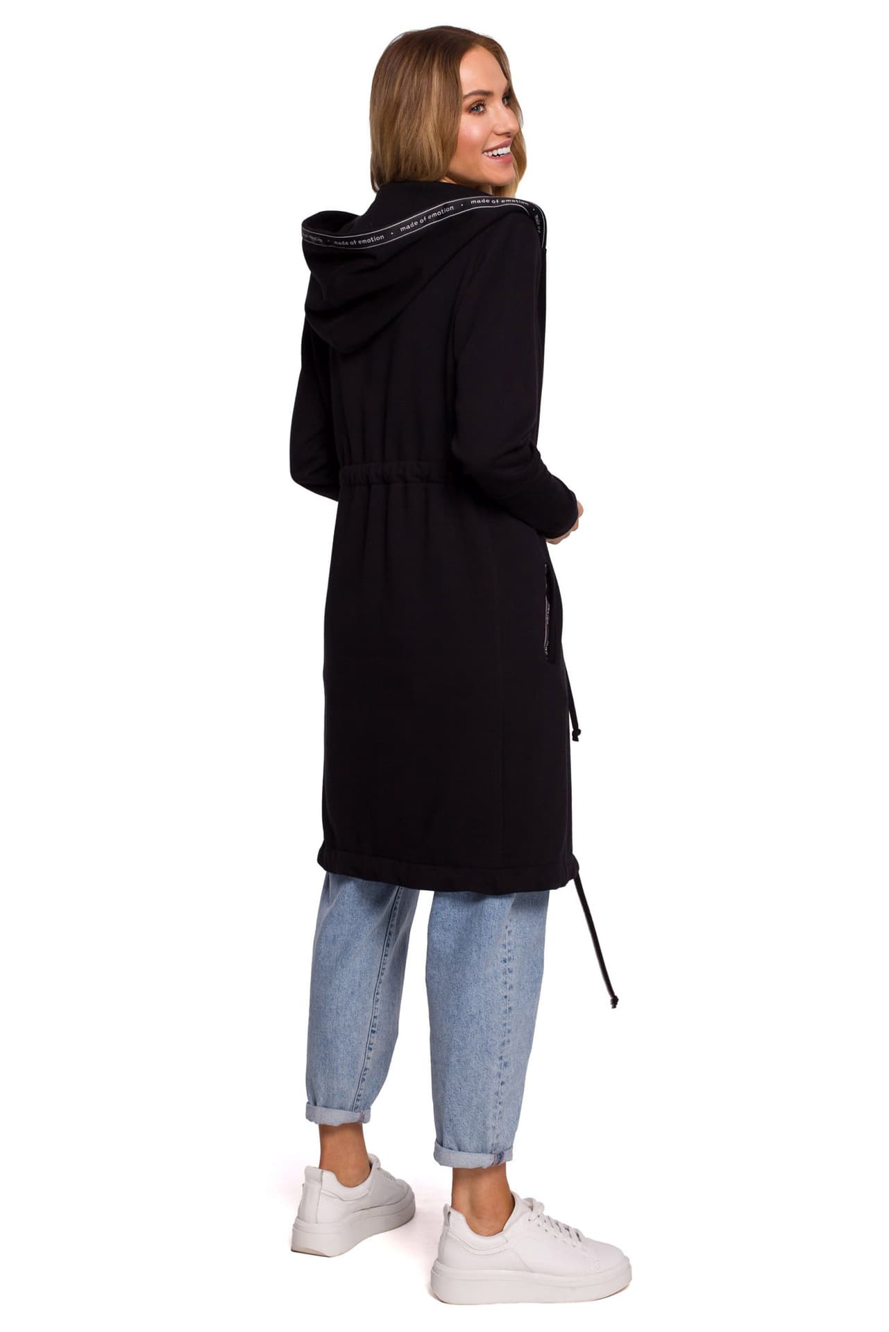 

M582 Długa bluza z kapturem - czarna (kolor czarny, rozmiar XL)