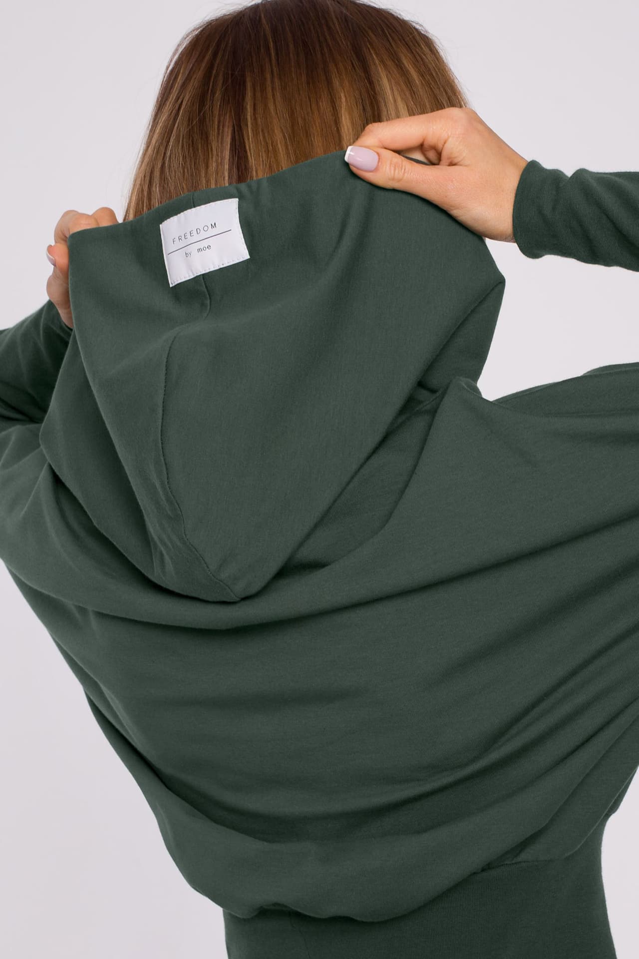 

M592 Bluza z kapturem i ściągaczem - khaki (kolor khaki, rozmiar L/XL)