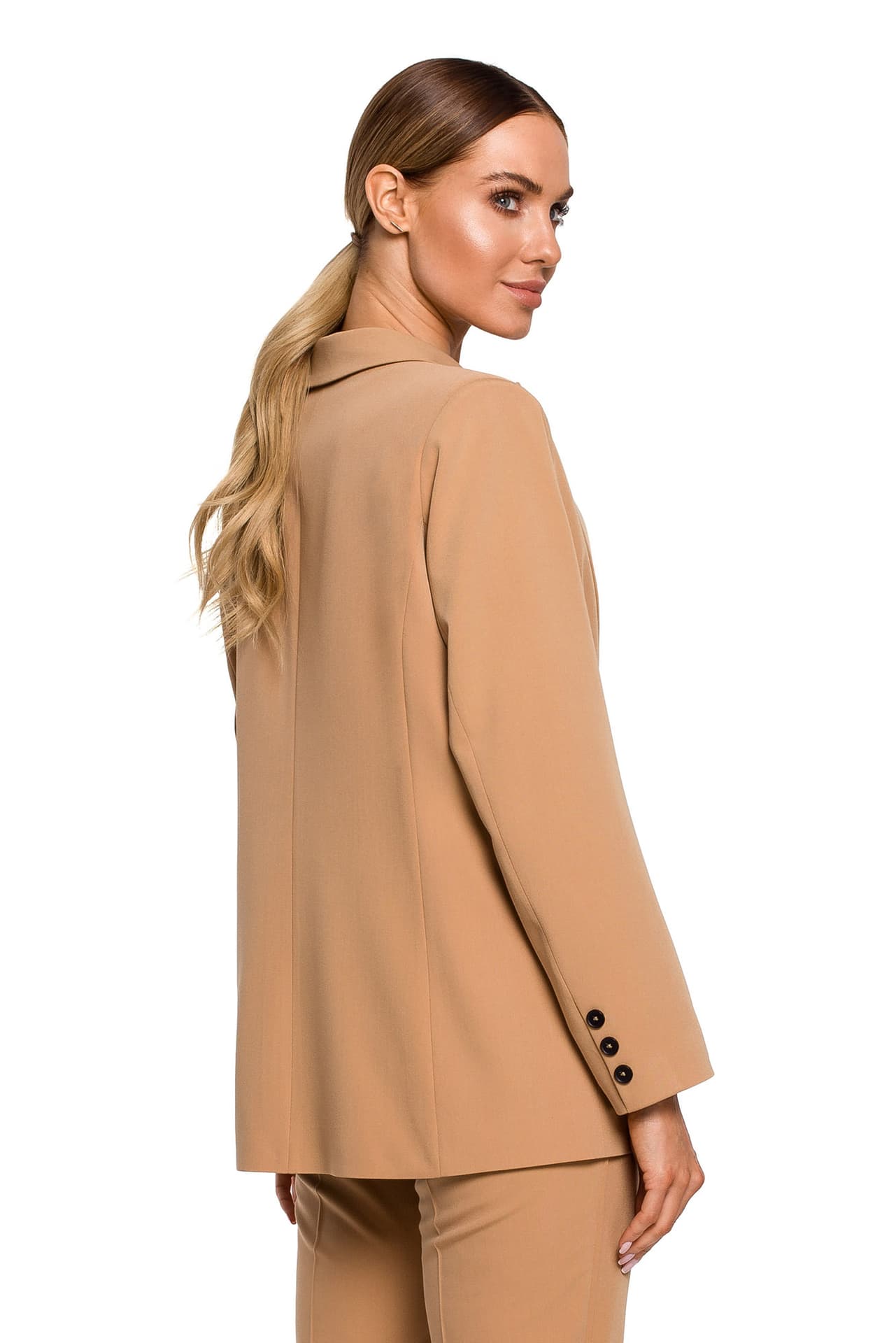 

M602 Żakiet zapinany na podszewce - kamelowy (kolor camel, rozmiar XL)