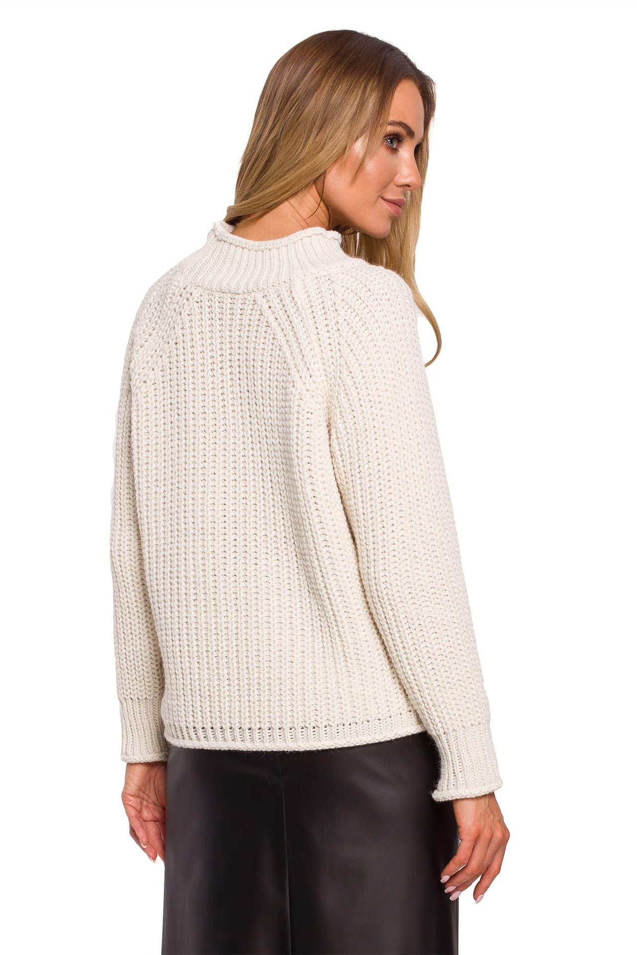 

M630 Sweter z golfem - beżowy (kolor beżowy, rozmiar L/XL)