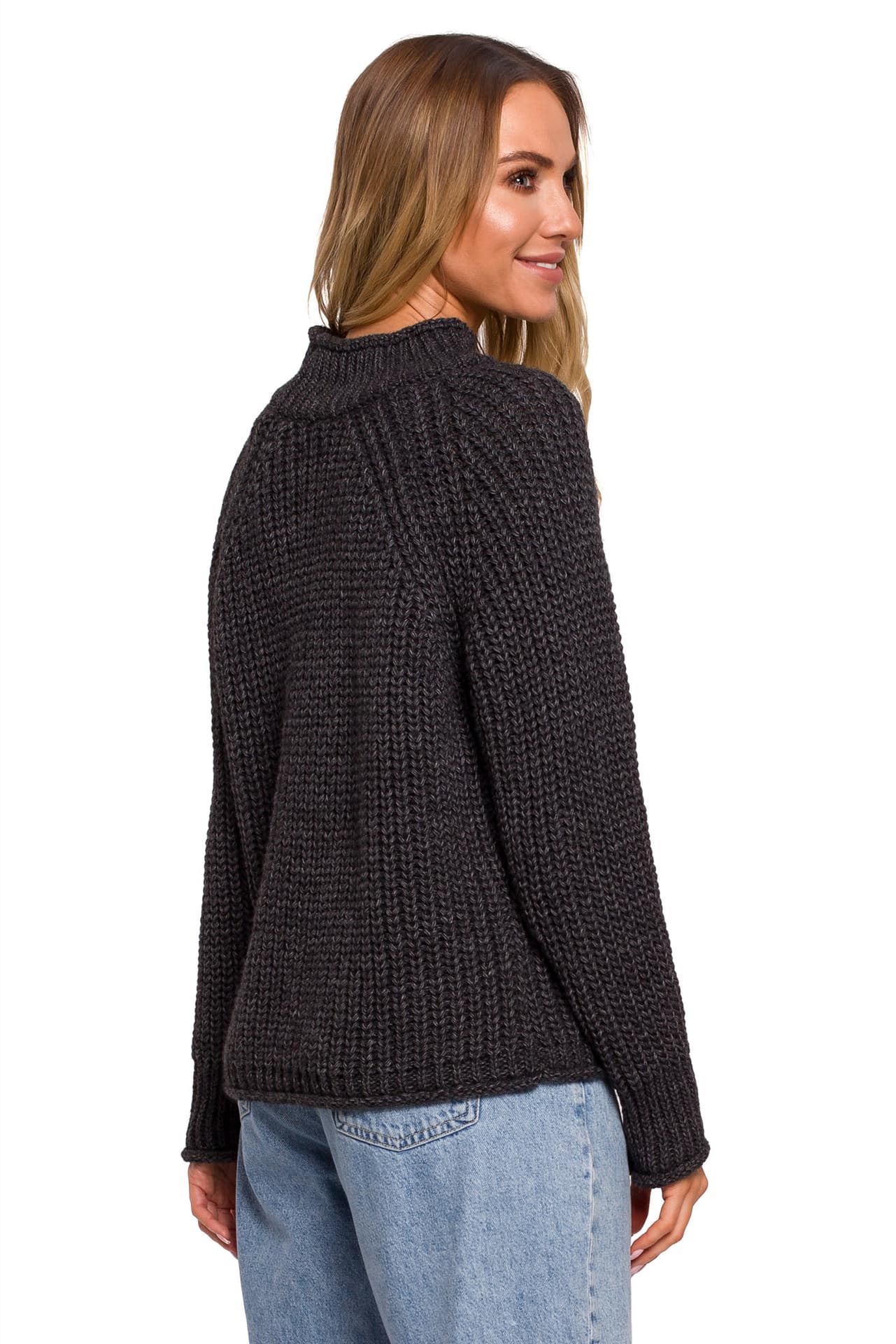 

M630 Sweter z golfem - grafitowy (kolor grafit, rozmiar L/XL)