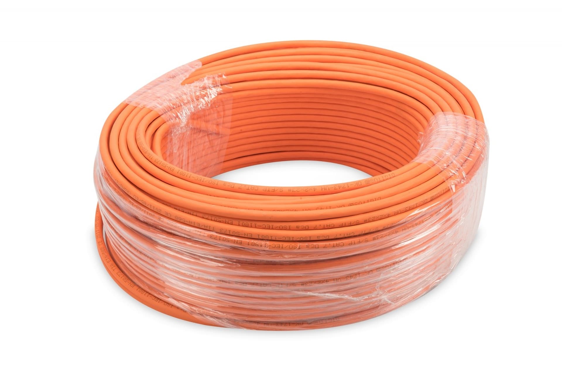 

Kabel teleinformatyczny instalacyjny DIGITUS kat.7, S/FTP, Dca, drut, AWG 23/1, LSOH, 100m, pomarańczowy