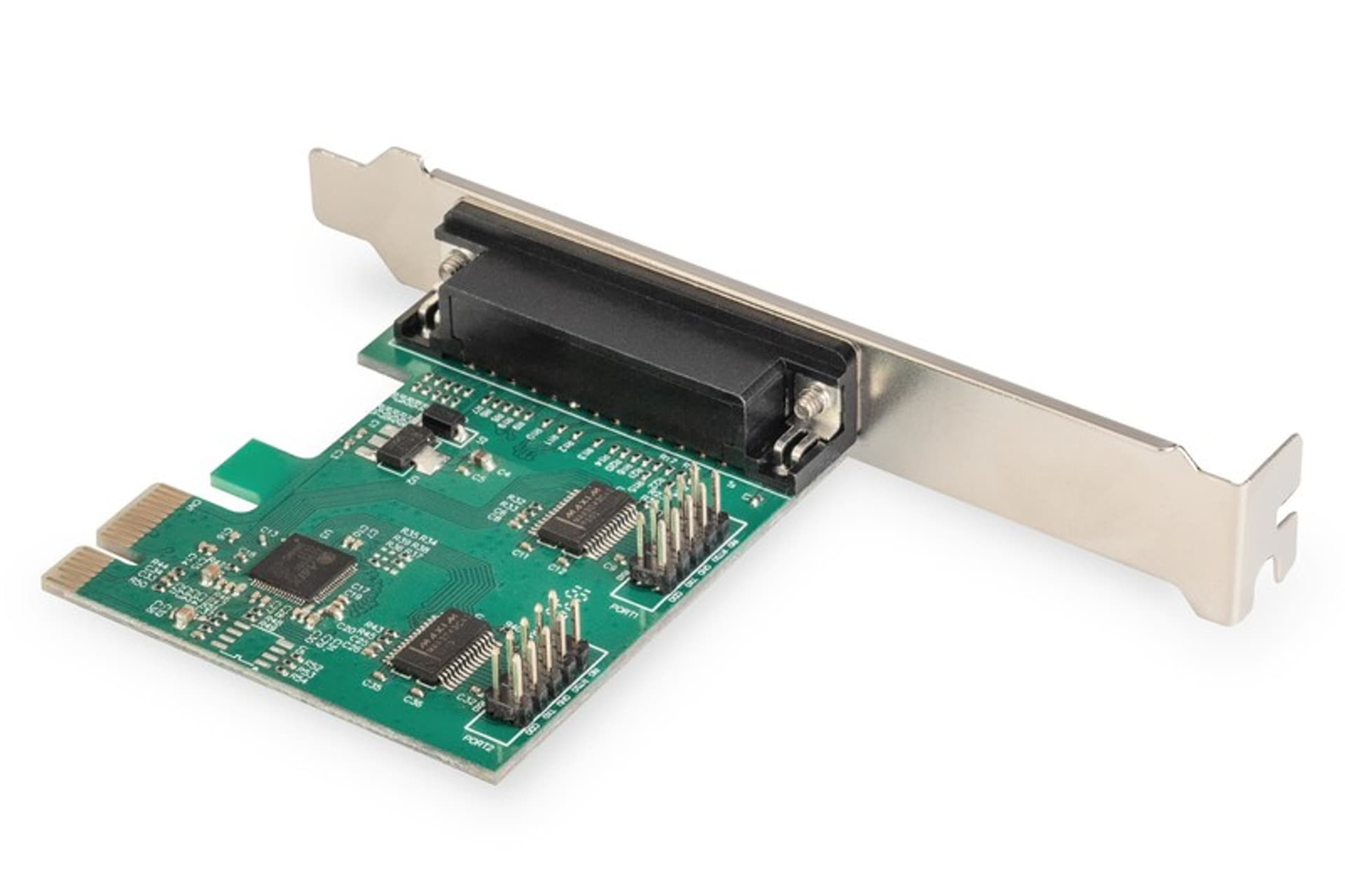 

Karta rozszerzeń/Kontroler LPT/RS232 PCI Express, 1xDB25 2xDB9, Low Profile, Chipset: AX99100