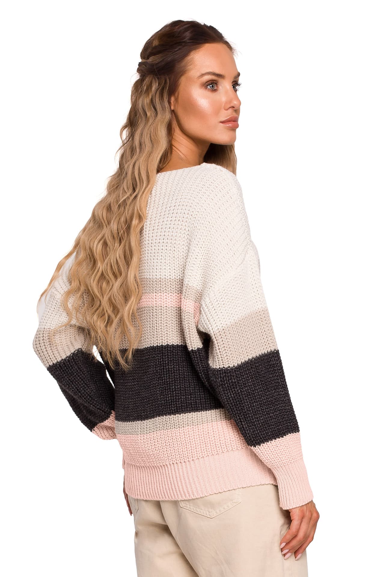 

M686 Sweter w pasy - model 2 (kolor jak na zdjęciu, rozmiar L/XL)