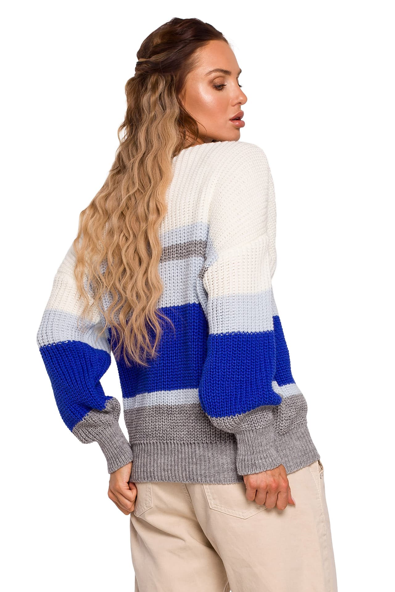 

M686 Sweter w pasy - model 3 (kolor jak na zdjęciu, rozmiar L/XL)
