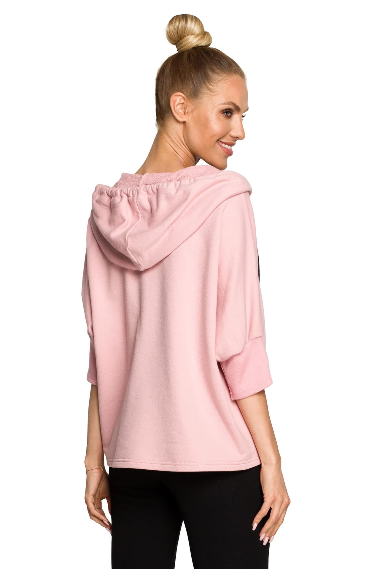 

M689 Bluza z kapturem i dodatkowymi mankietami - pudrowa (kolor pudrowy róż, rozmiar 2XL/3XL)