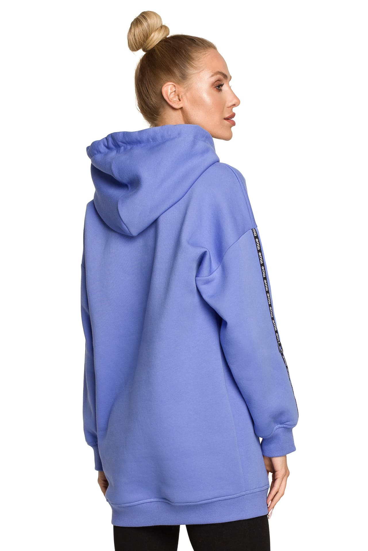 

M696 Bluza z kapturem i ozdobnymi lampasami - jasny fiolet (kolor fiolet, rozmiar XL)