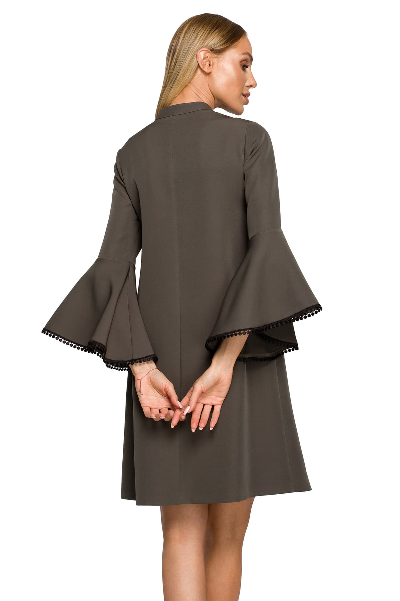 

M698 Sukienka o fasonie litery A - khaki (kolor khaki, rozmiar XL)