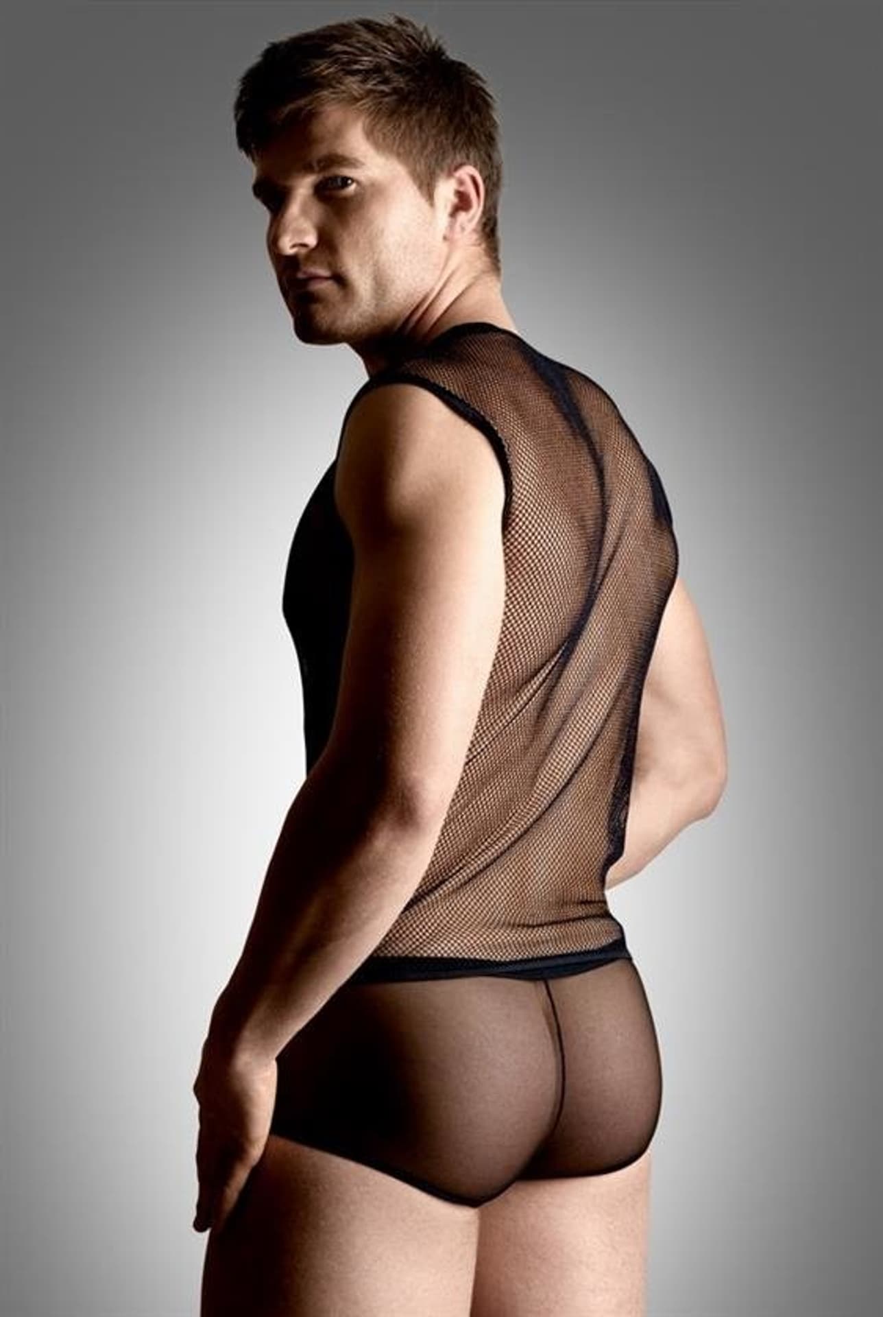 

Net set - shirt and thong - black 4601 (kolor czarny, rozmiar M/L)