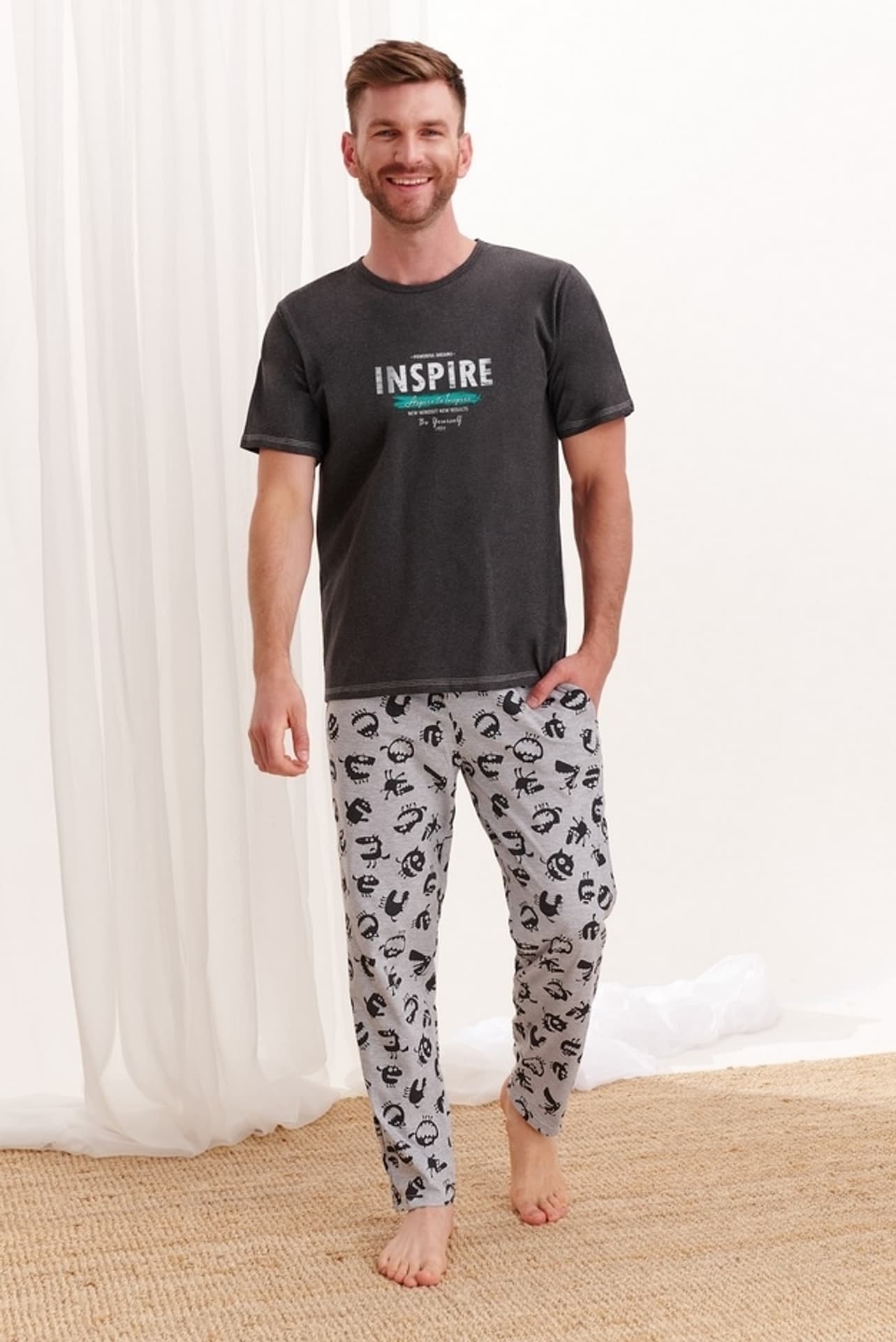 

PIŻAMA TARO 2199 JEREMI AW20 (kolor melange - ciemny grafit, rozmiar XXL)